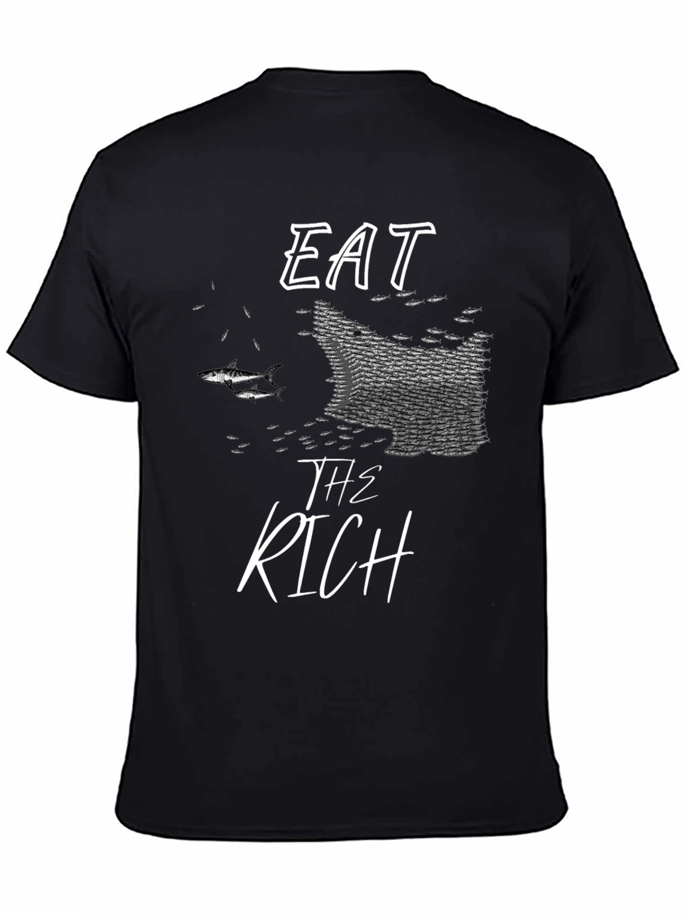 Black Eat The Rich Graphic T-Shirt - Statement Tee view 4