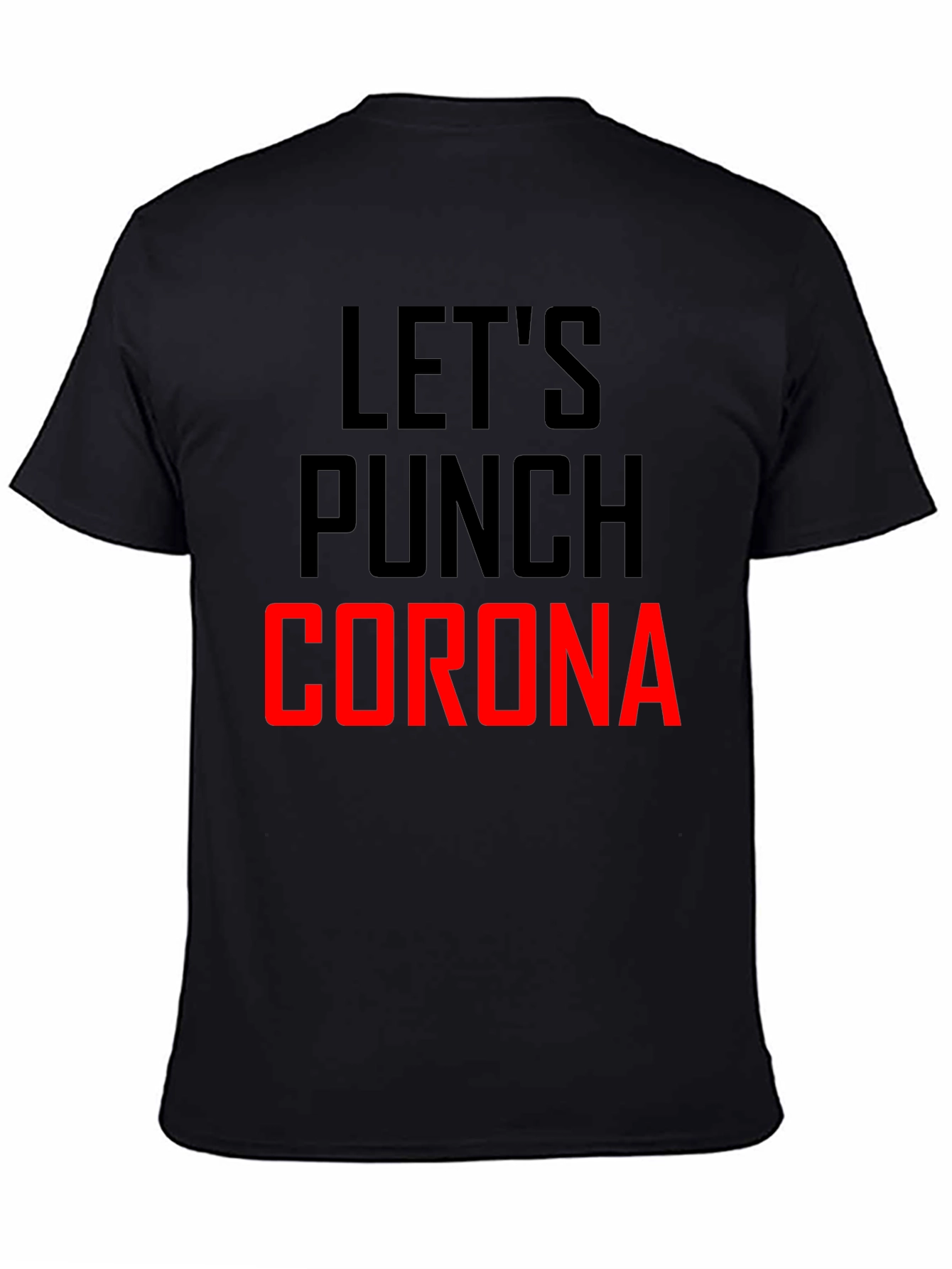 Black Let's Punch Corona Black Graphic T-Shirt view 4