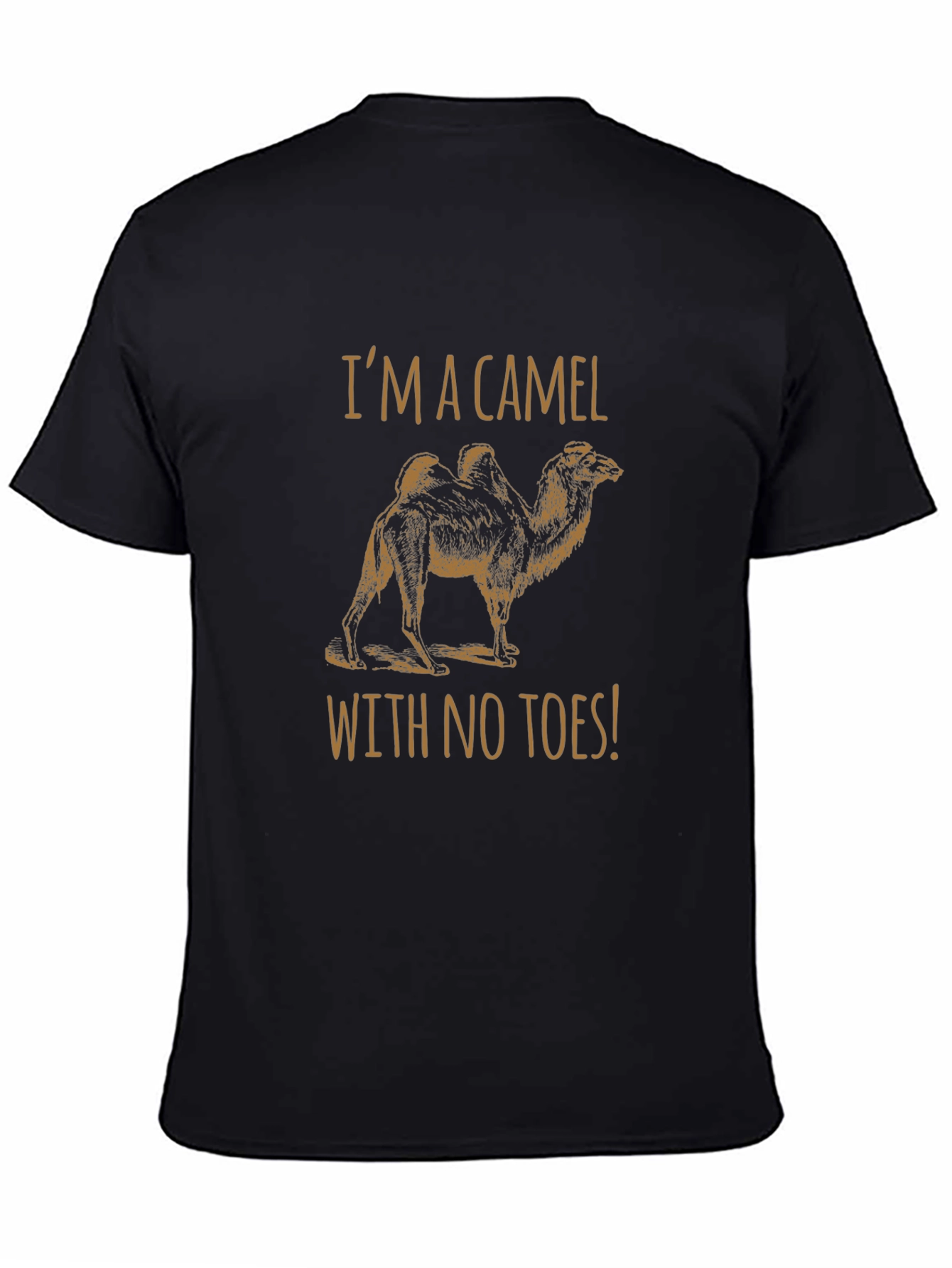 Black Funny Camel No Toes Black Graphic T-Shirt view 4