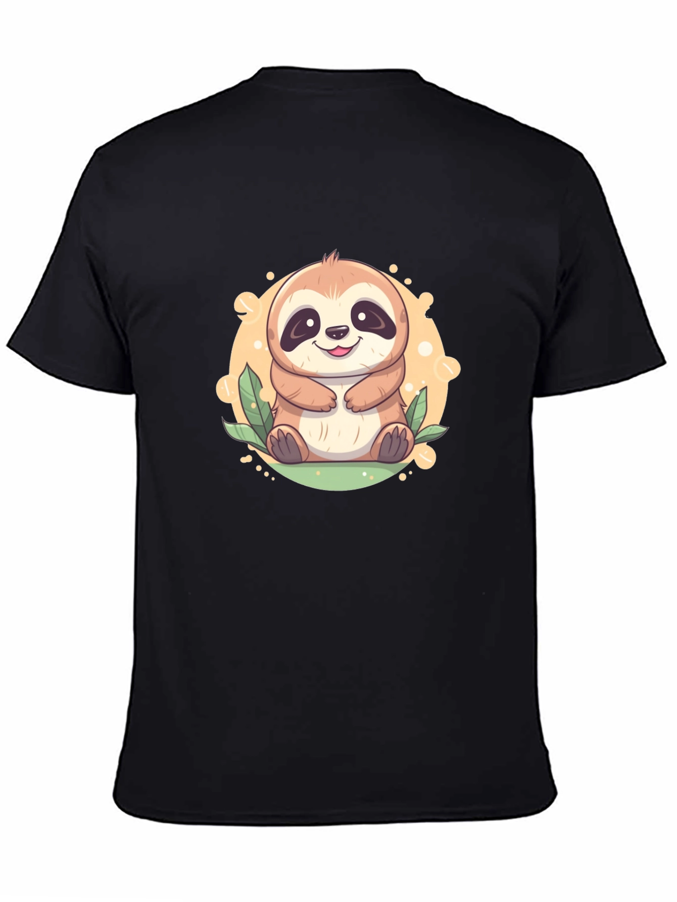 Black Cute Sloth Graphic Tee - Relaxed Fit view 4