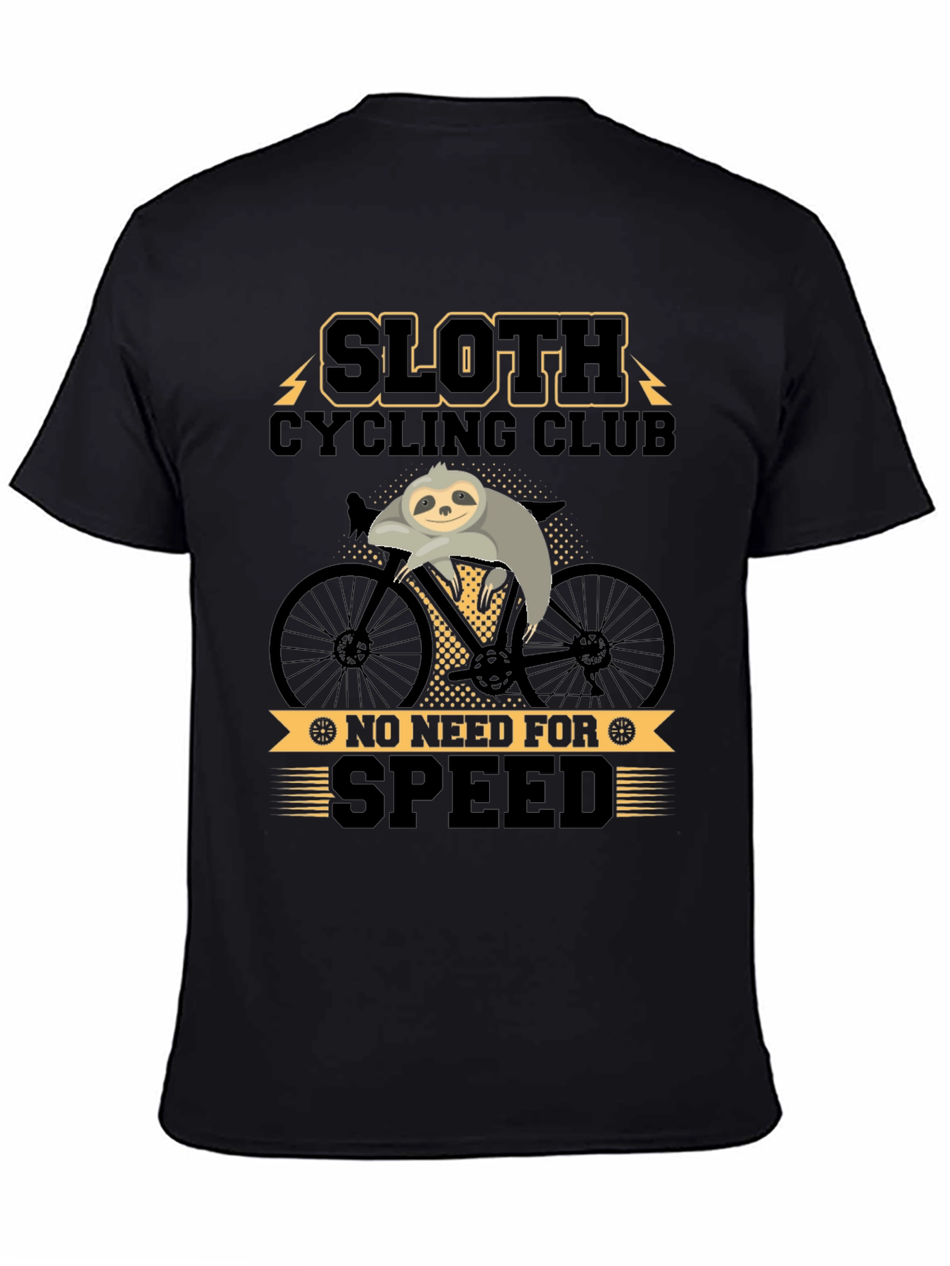 Black Sloth Cycling Club Graphic T-Shirt view 4