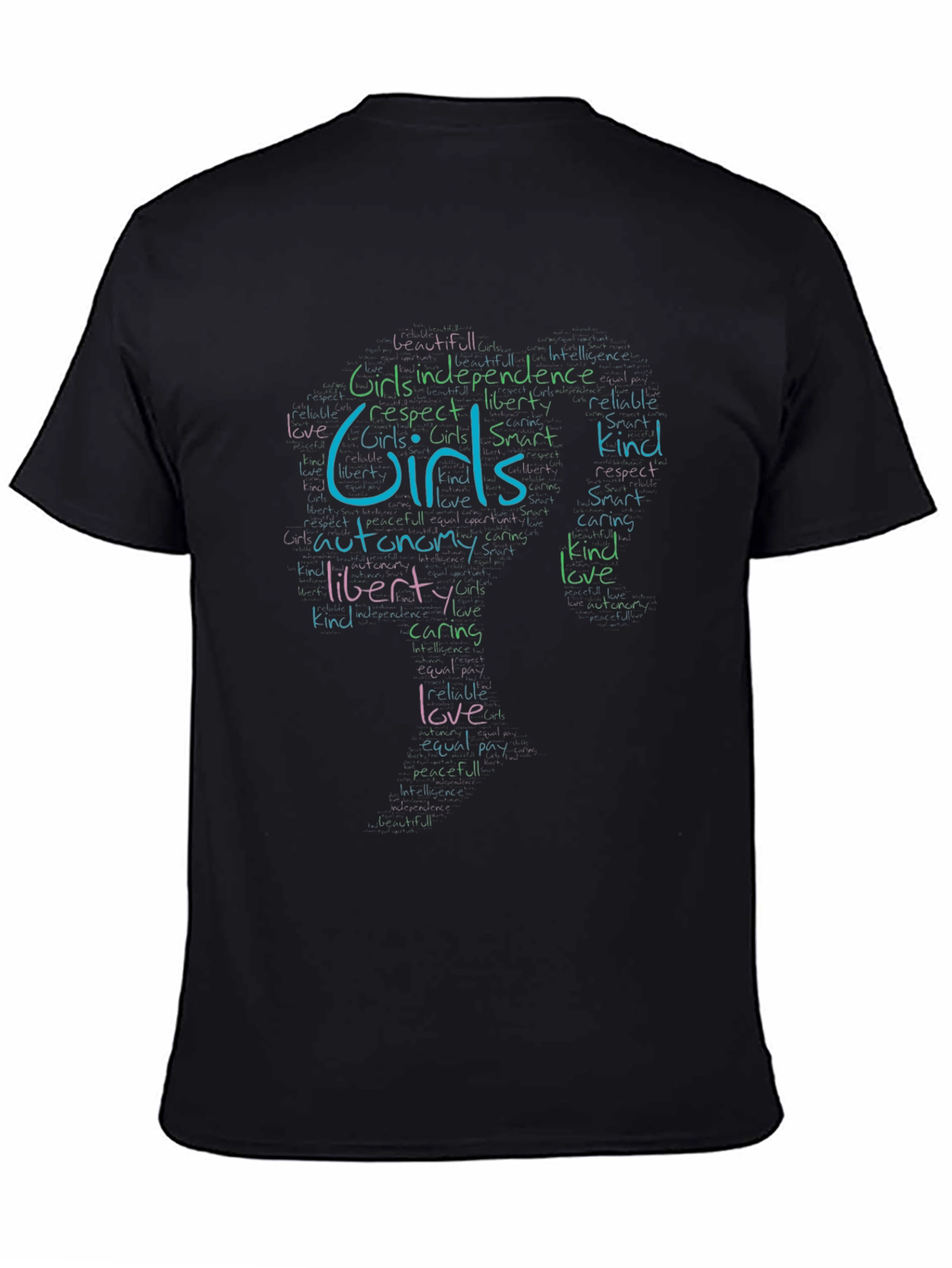 Black Empowering Girls T-Shirt - Independence, Love, Kindness view 4