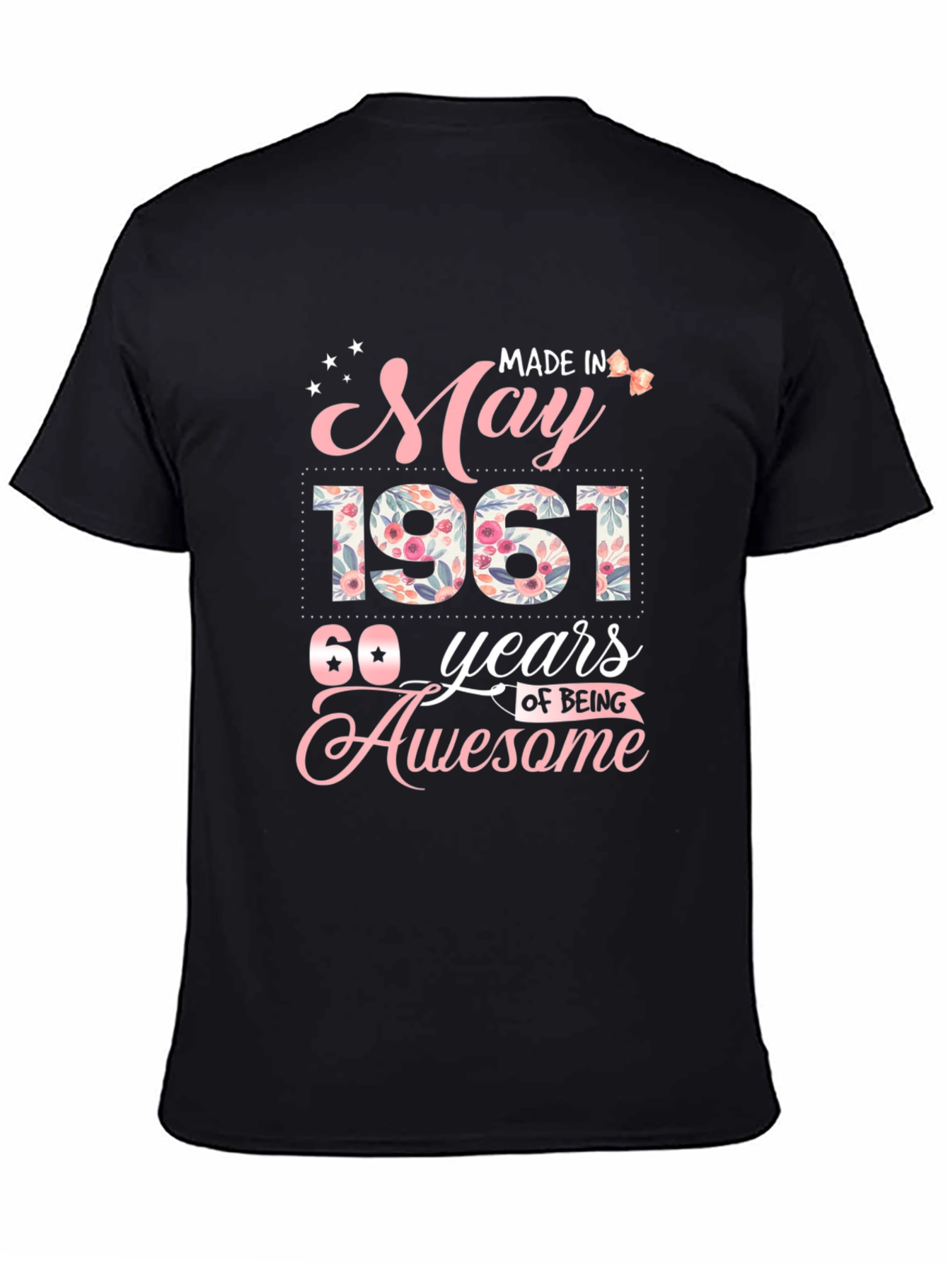 Black May 1961 60th Birthday Awesome T-Shirt view 4