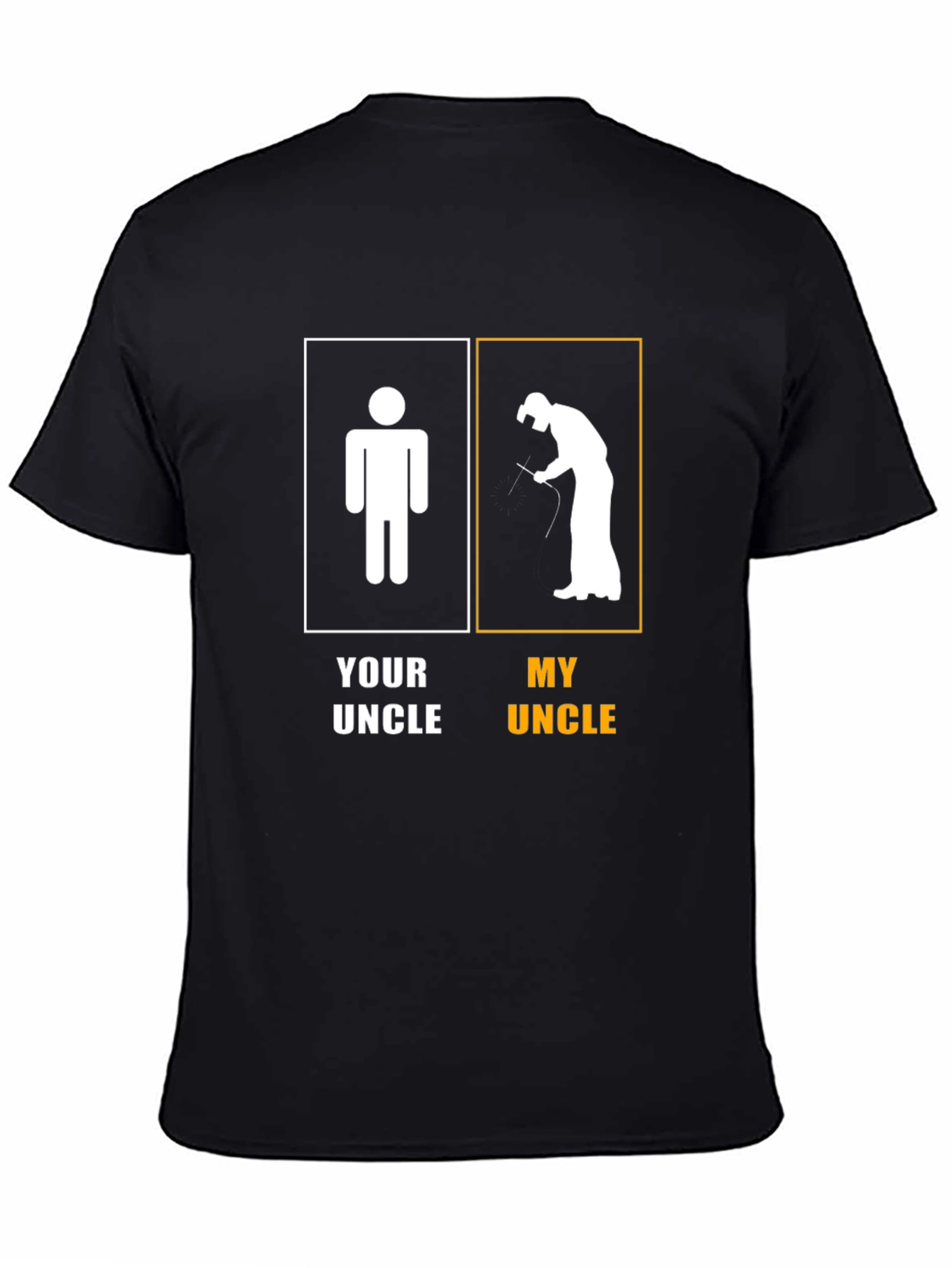 Black Humorous Uncle T-Shirt: 'Your Uncle' vs 'My Uncle' view 4