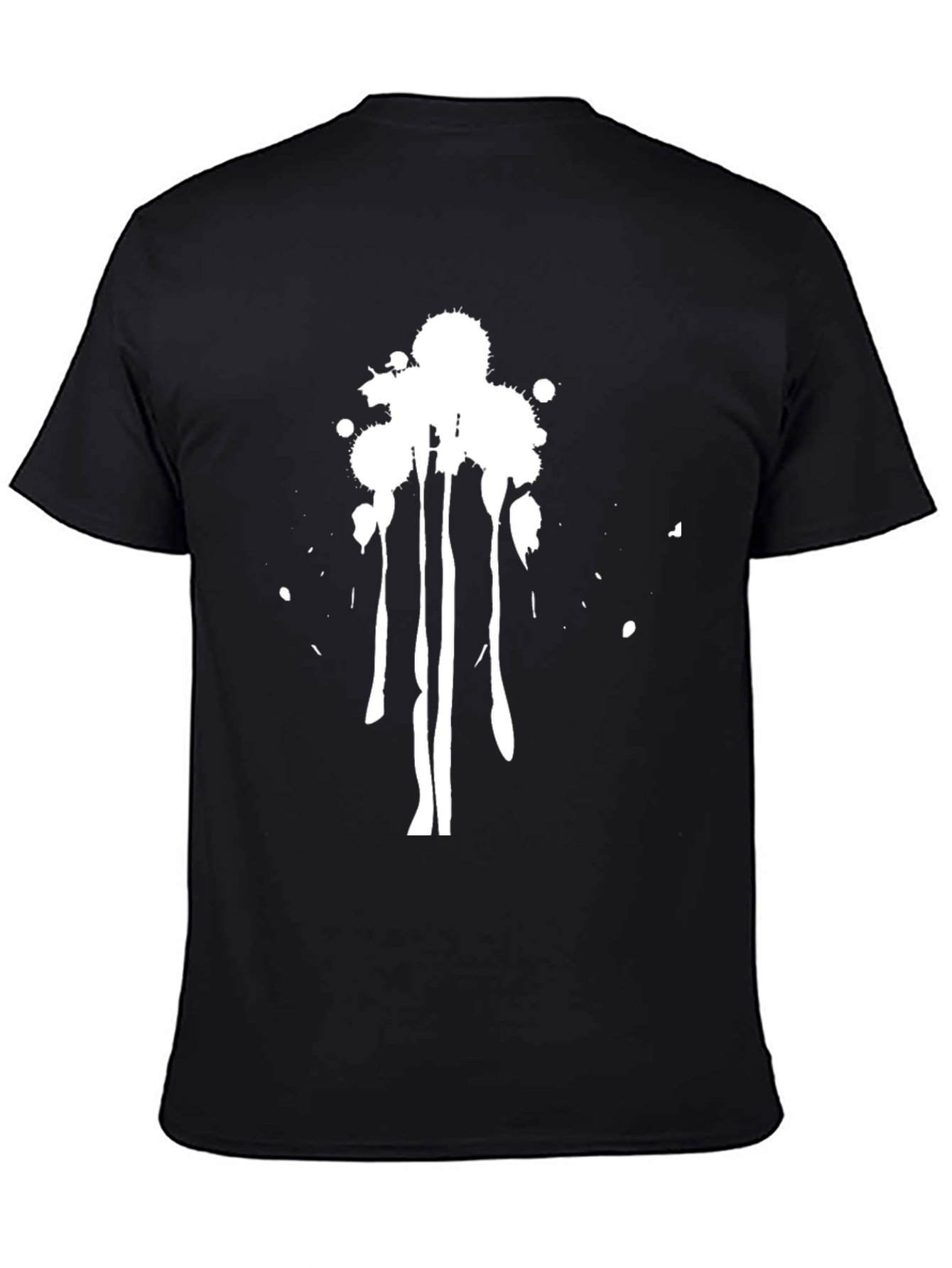 Black Abstract Splatter Graphic Tee - Men's Black T-Shirt view 4