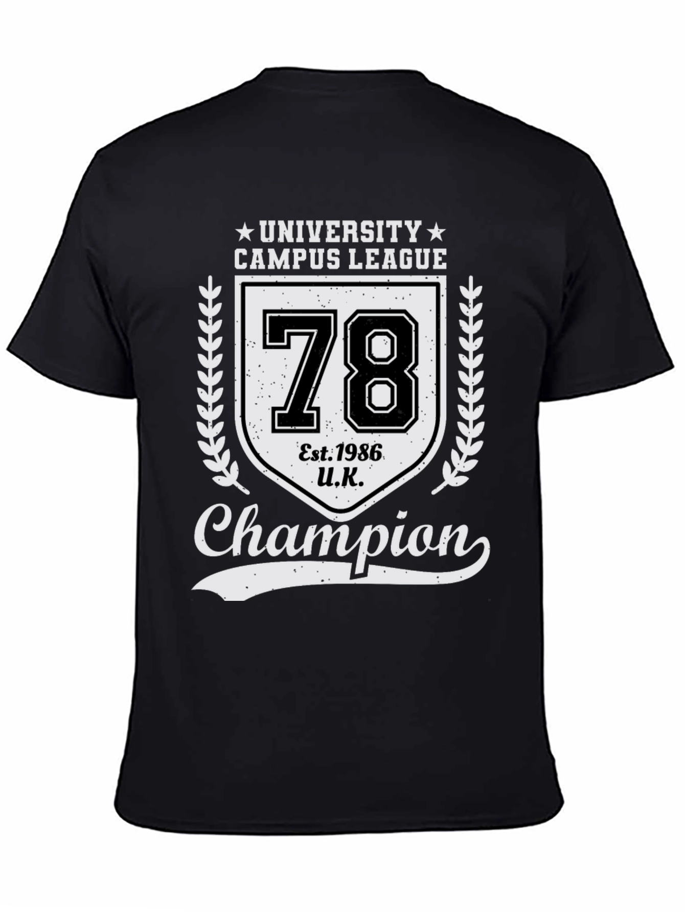 Black University Campus League Champion T-Shirt view 4