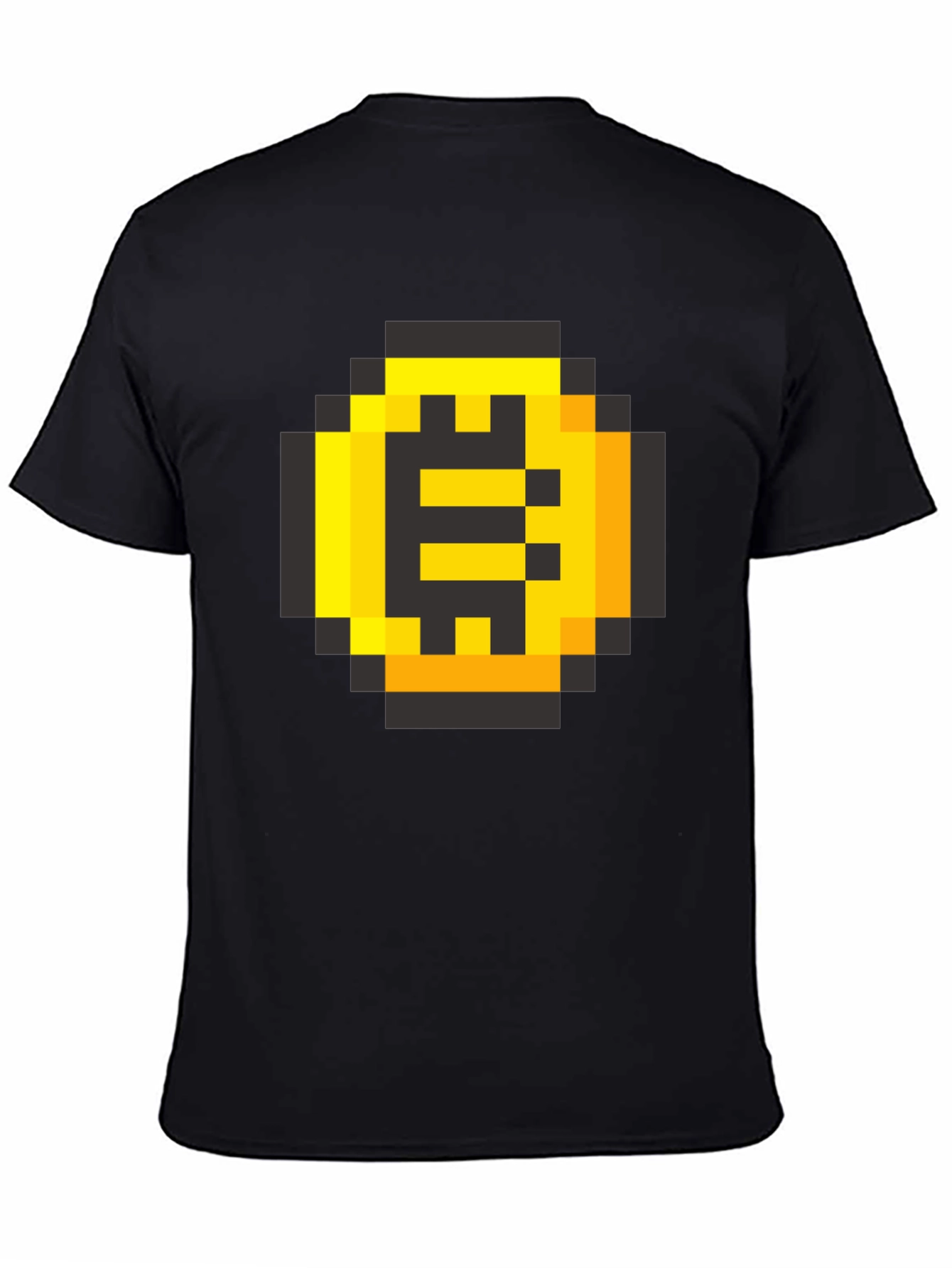 Black Pixel Gold Coin Black Tee - Retro Gaming Shirt view 4