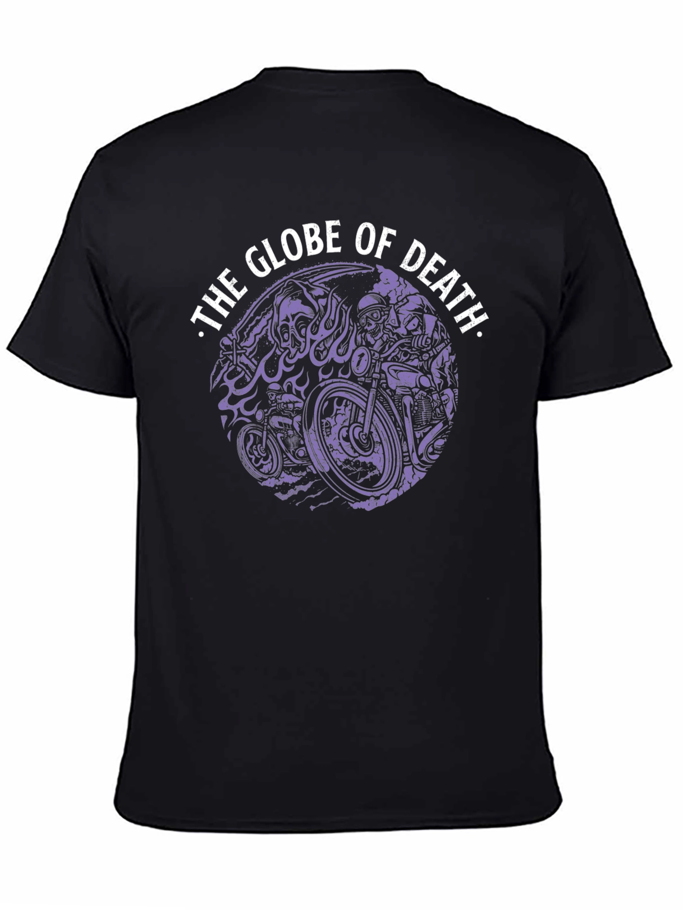 Black Globe of Death Graphic Tee - Black Cotton Blend view 4