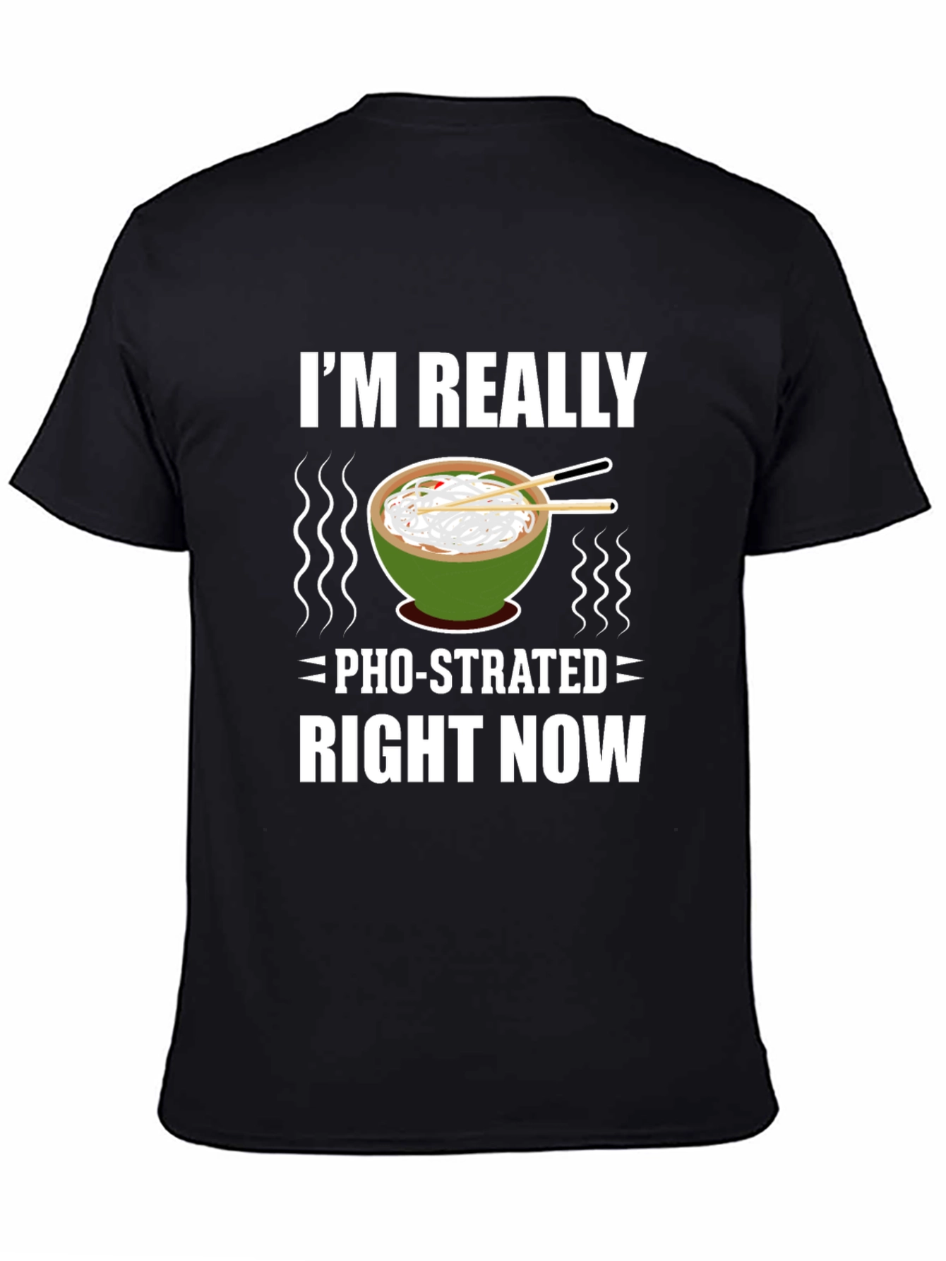 Black Pho-strated T-Shirt: Funny Noodle Soup Tee view 4