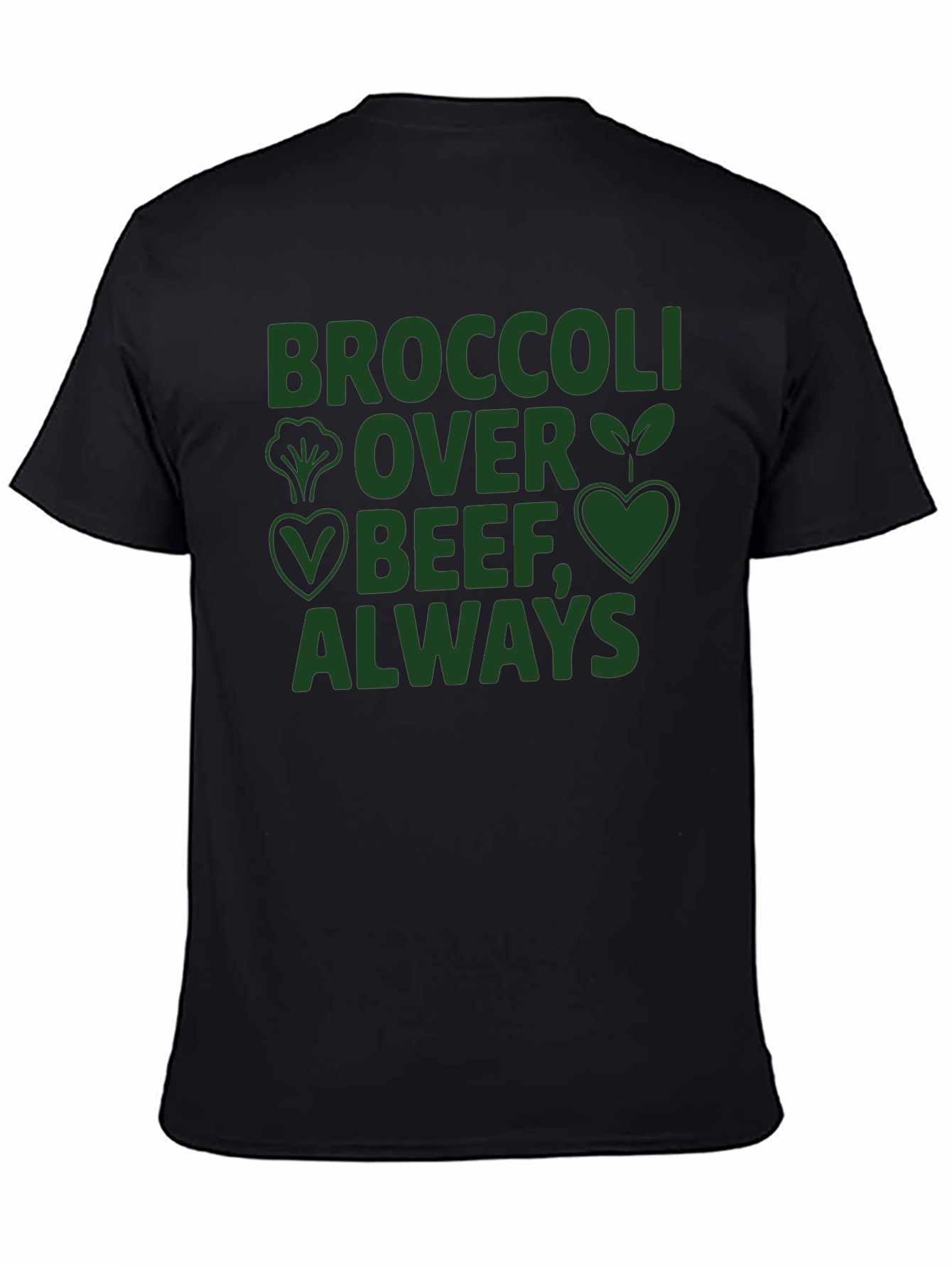 Black Vegan Broccoli Over Beef Always Graphic Tee view 4