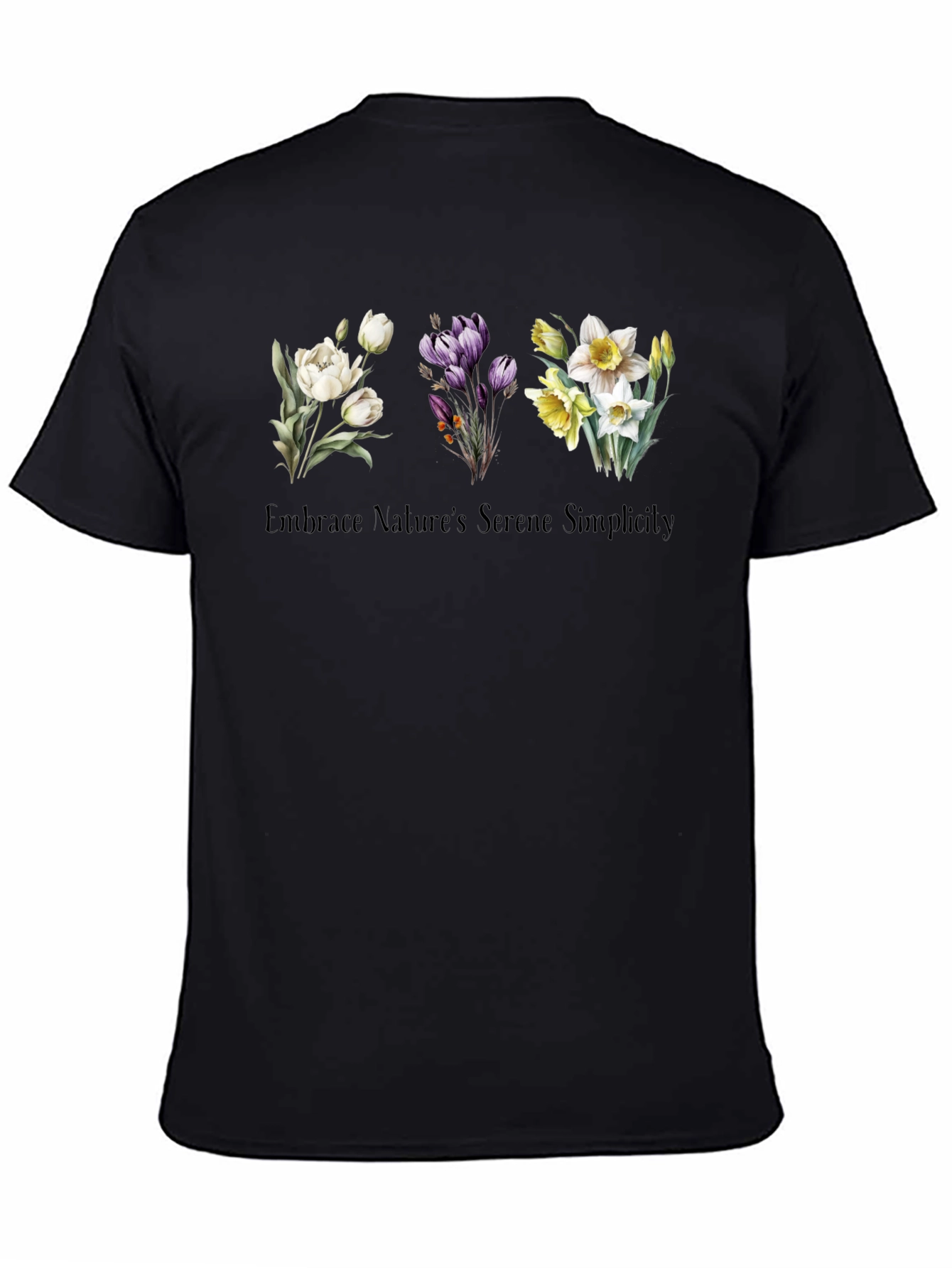 Black Nature's Serene Simplicity T-Shirt view 4