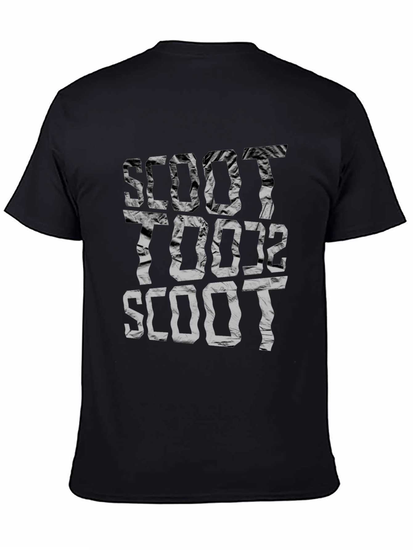 Black Scoot T-Shirt - Unique Distressed Graphic Tee view 4