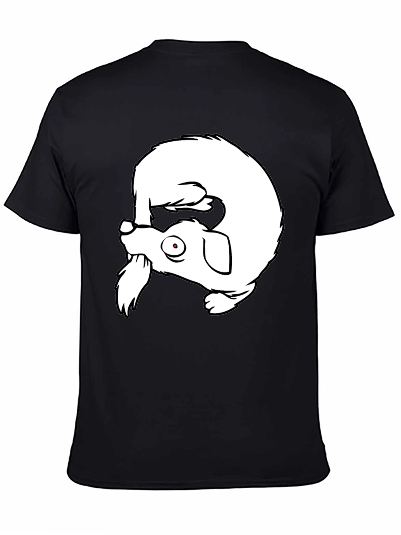 Black Upside Down Dog Graphic Tee - Funny Novelty Shirt view 4
