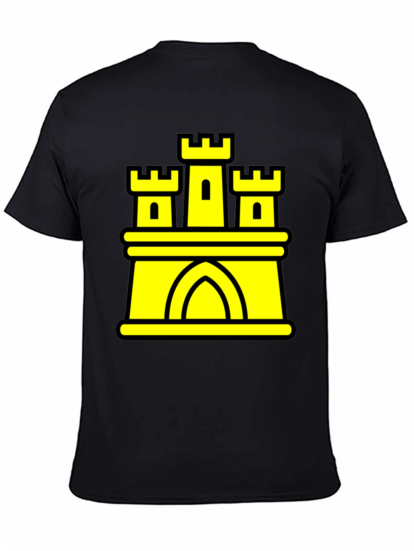 Black Castle Graphic Tee - Black Cotton Blend T-Shirt view 4