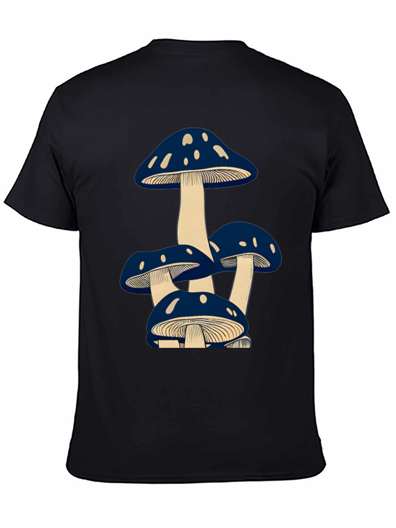 Black Mushroom Graphic Tee - Unisex Black T-Shirt view 4