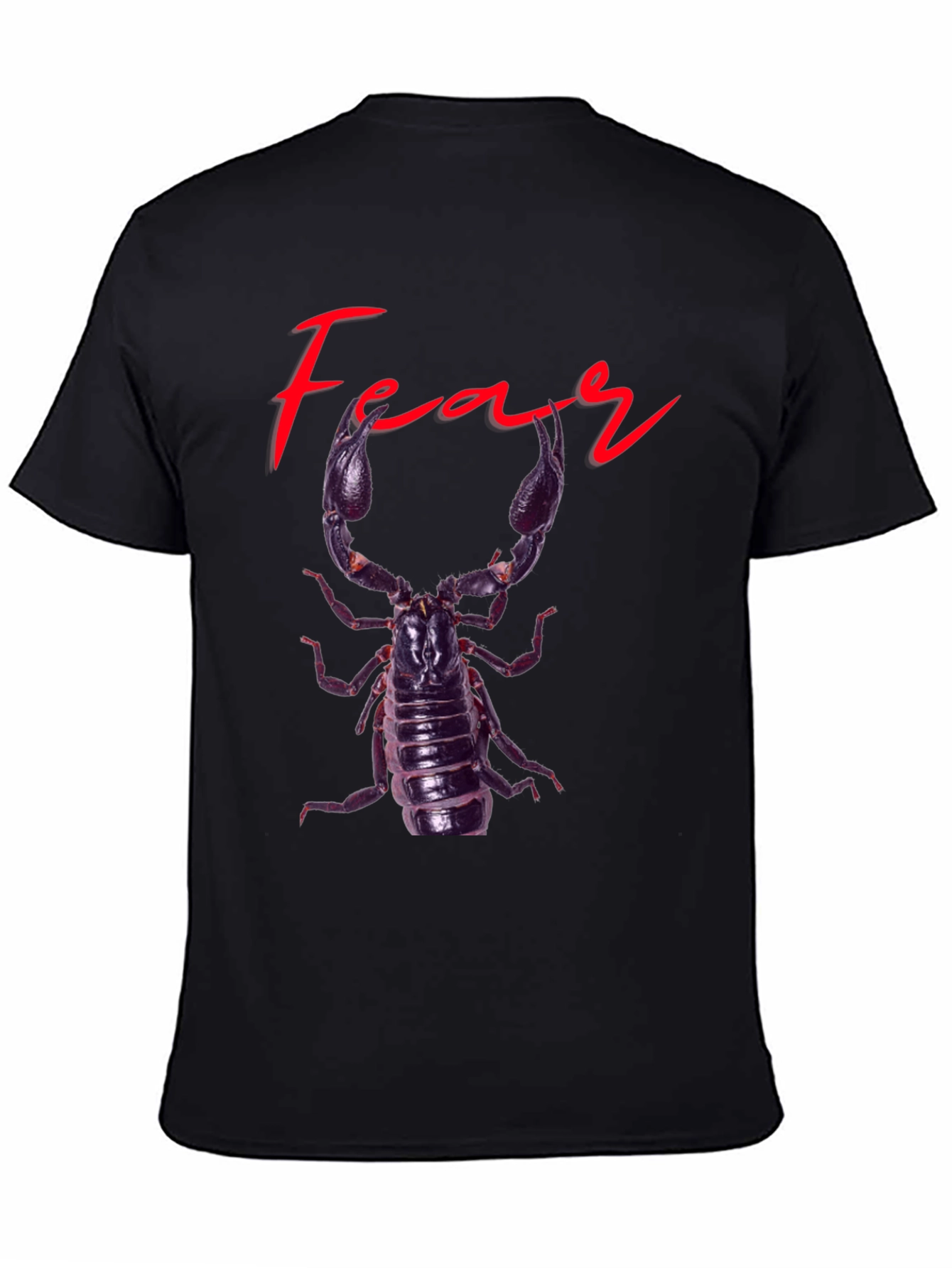 Black Fear Scorpion Graphic Tee - Black Cotton T-Shirt view 4