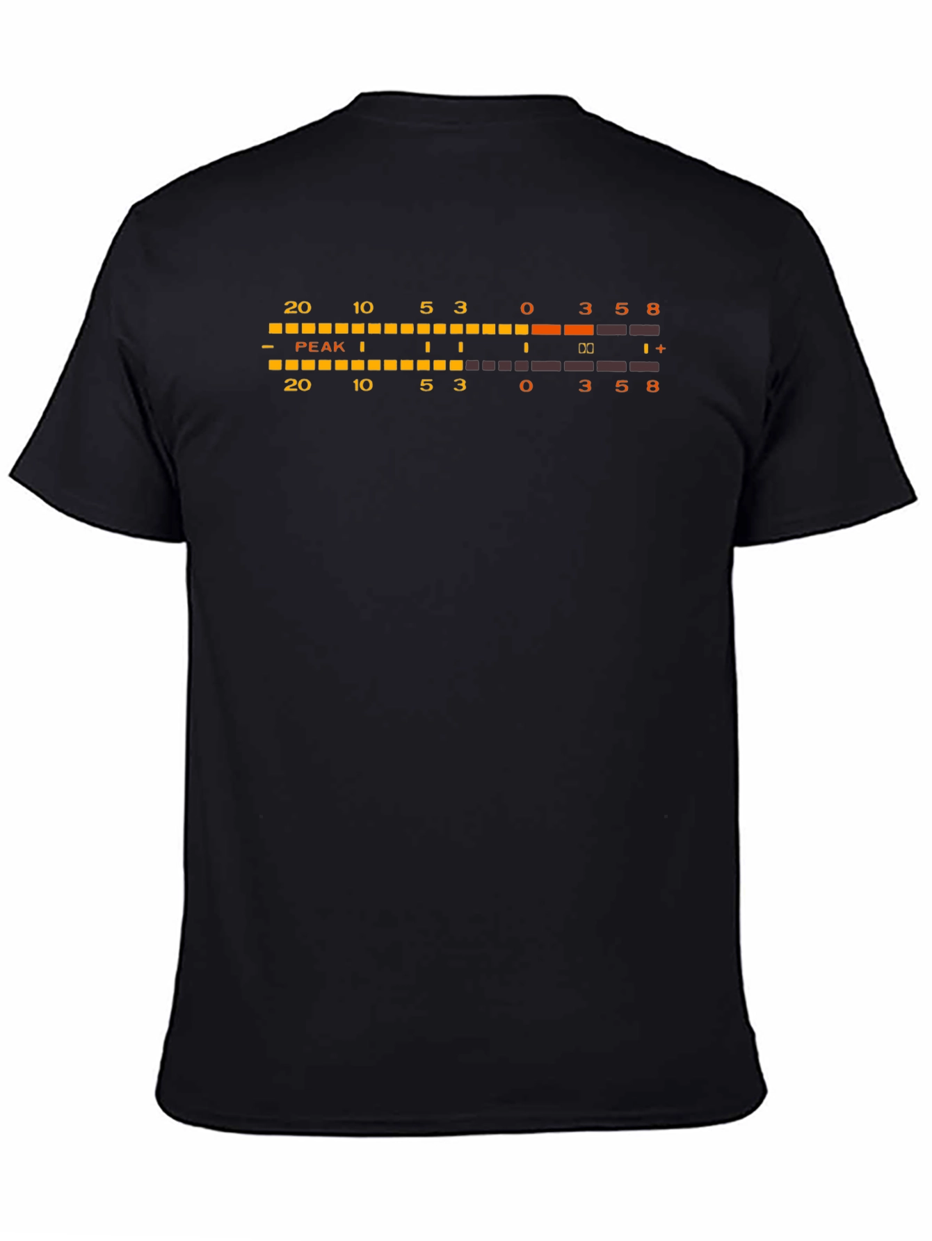 Black Audio Level Meter Graphic T-Shirt view 4