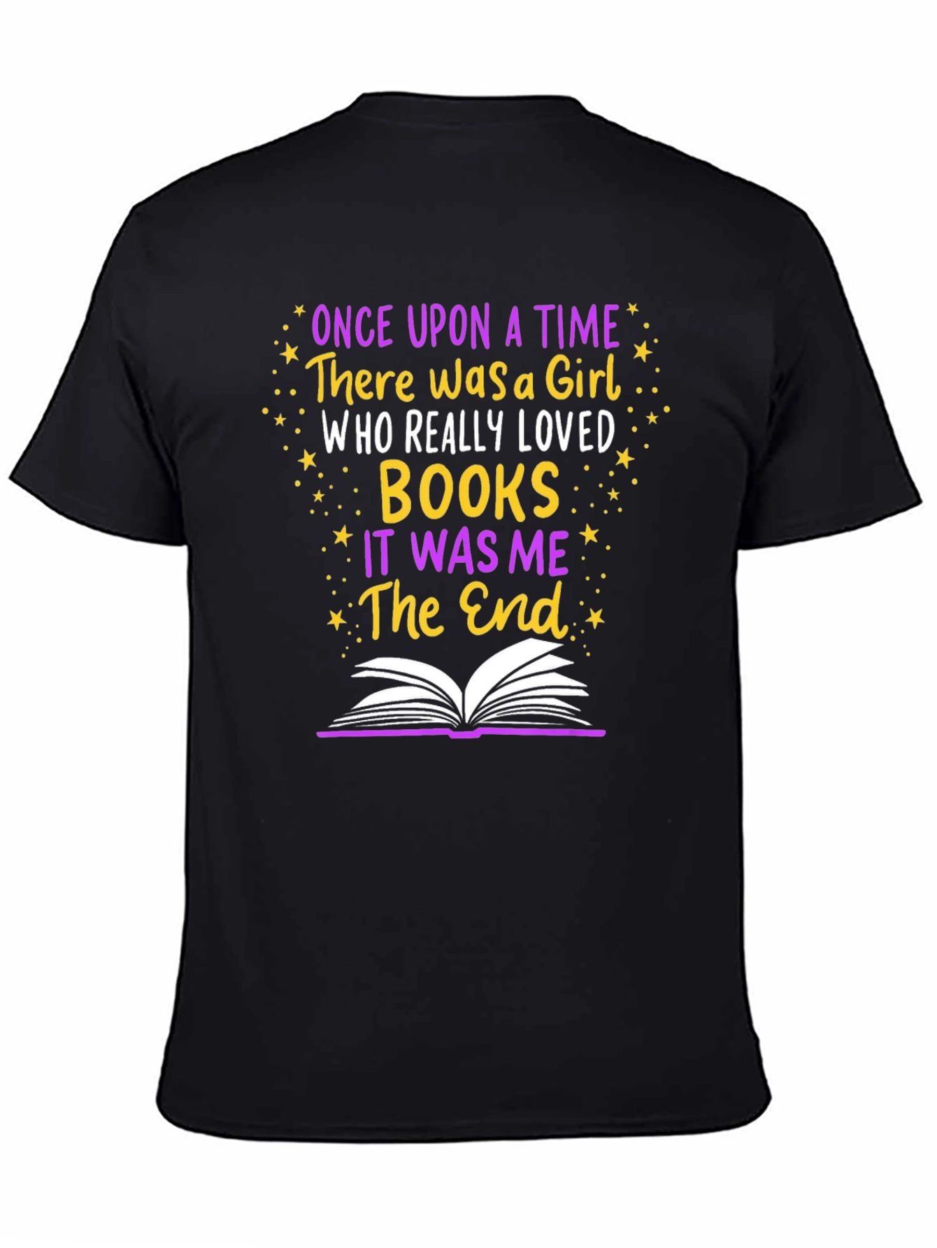 Black Once Upon a Time Book Lover T-Shirt view 4