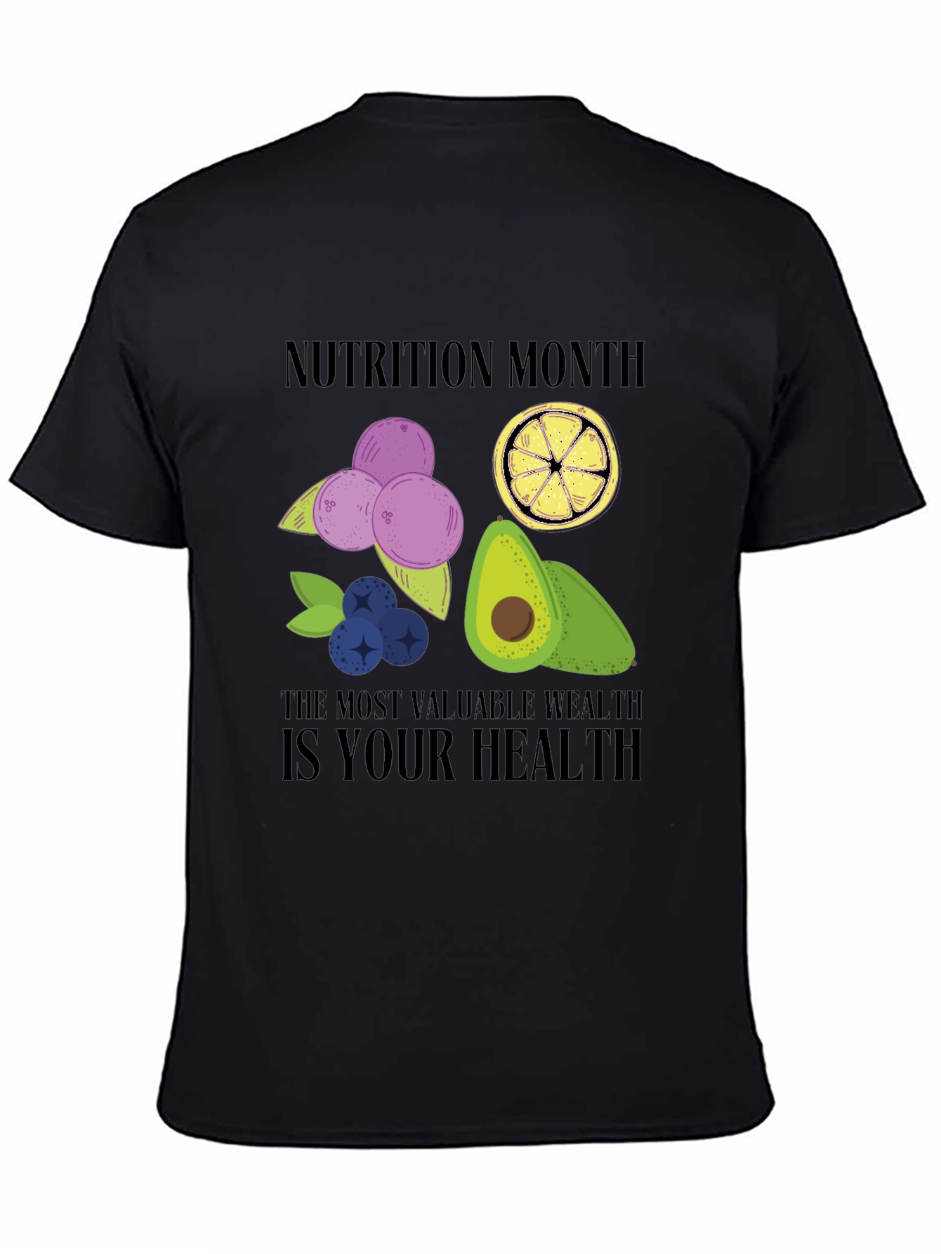 Black Nutrition Month T-Shirt: Healthy Wealth view 4