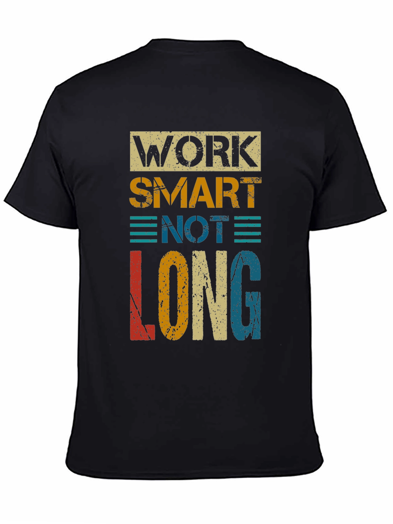 Black Work Smart Not Long Graphic Tee - Retro Style view 4