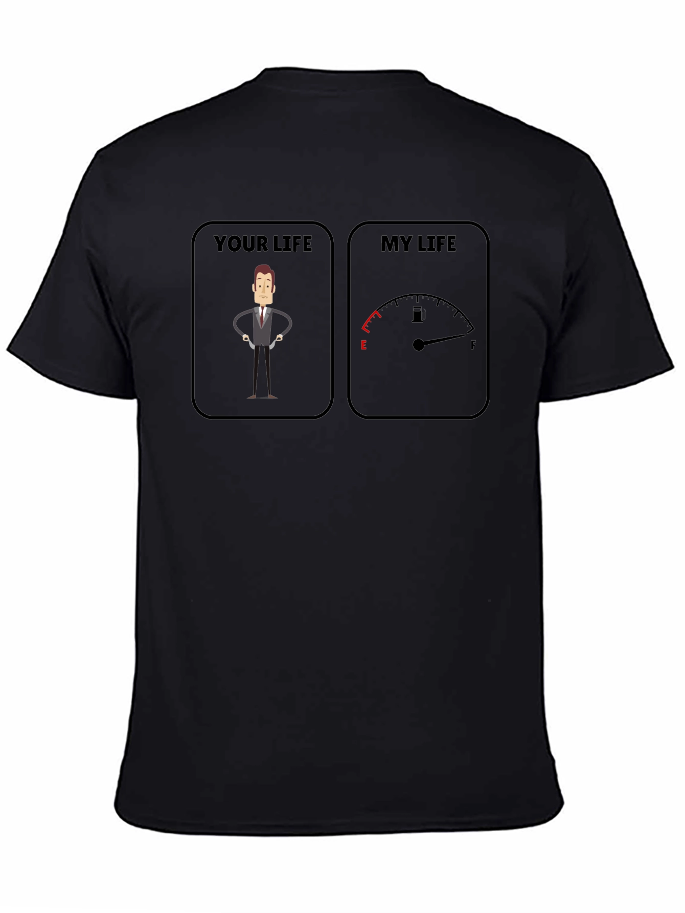 Black Your Life vs My Life Graphic T-Shirt view 4