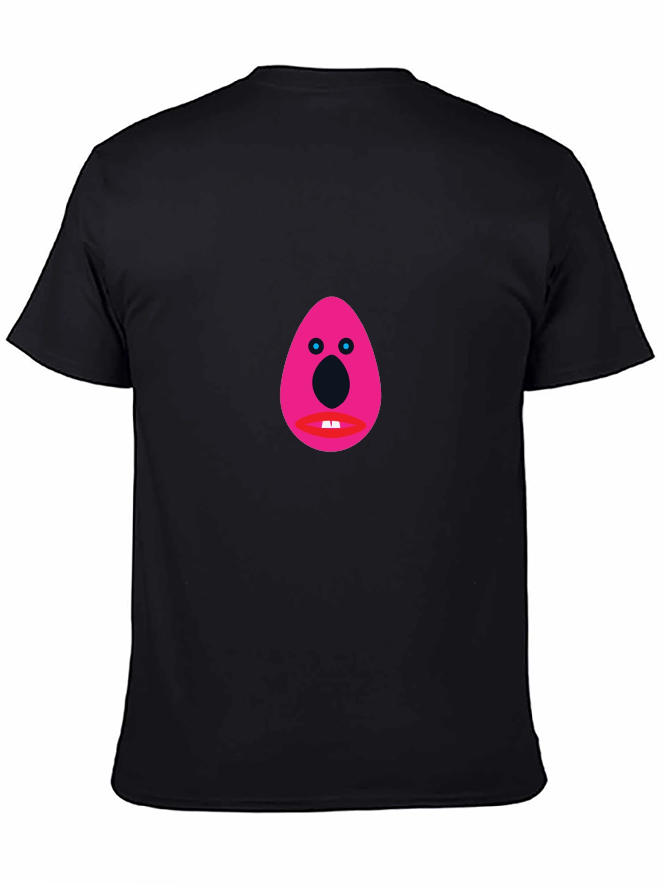 Black Funny Graphic Tee - Pink Egg Head Design view 4