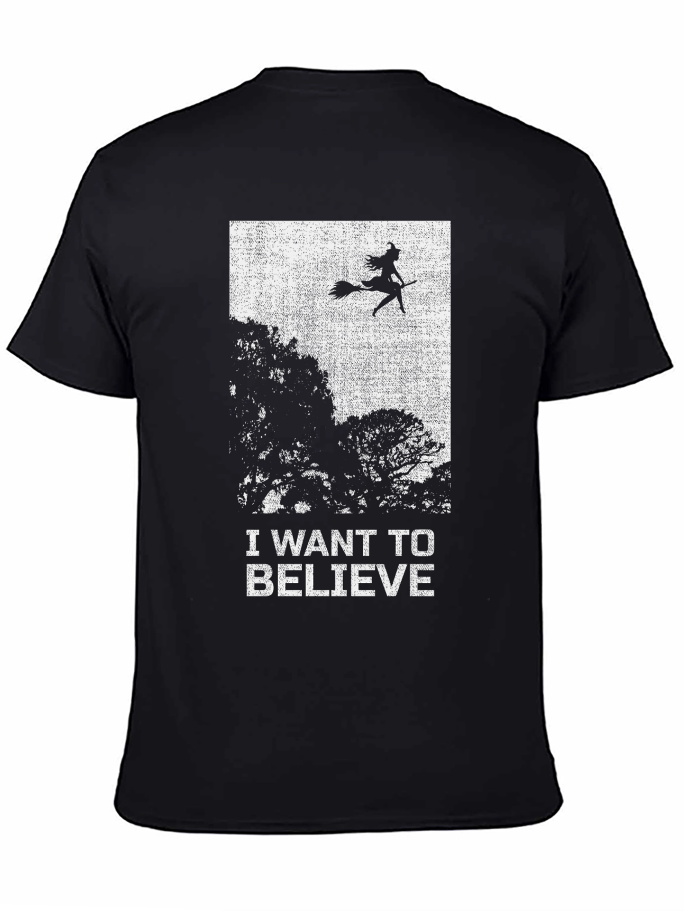 Black I Want To Believe Witch T-Shirt - Spooky Season Tee view 4