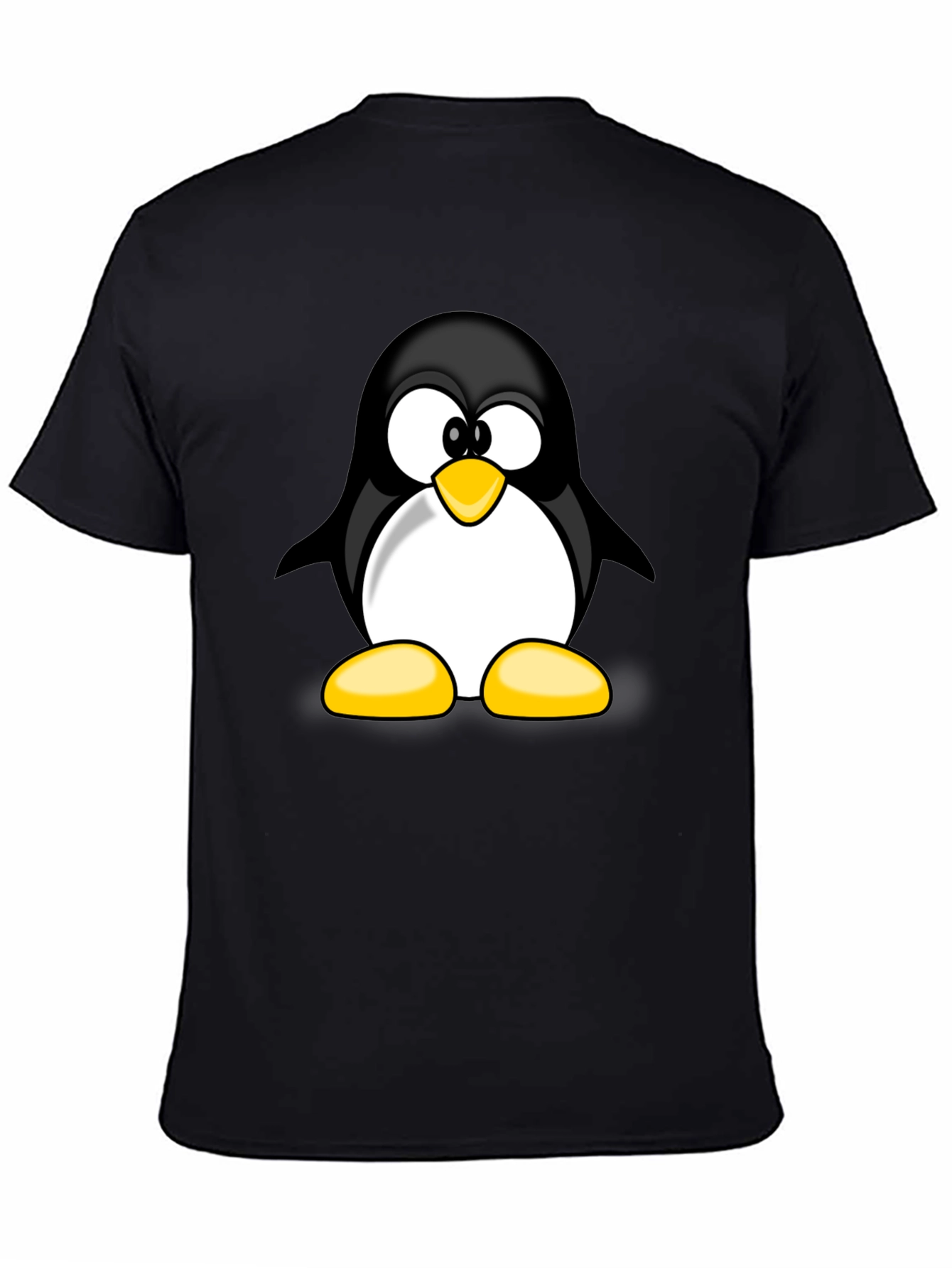 Black Penguin Graphic T-Shirt - Black Cotton Tee view 4