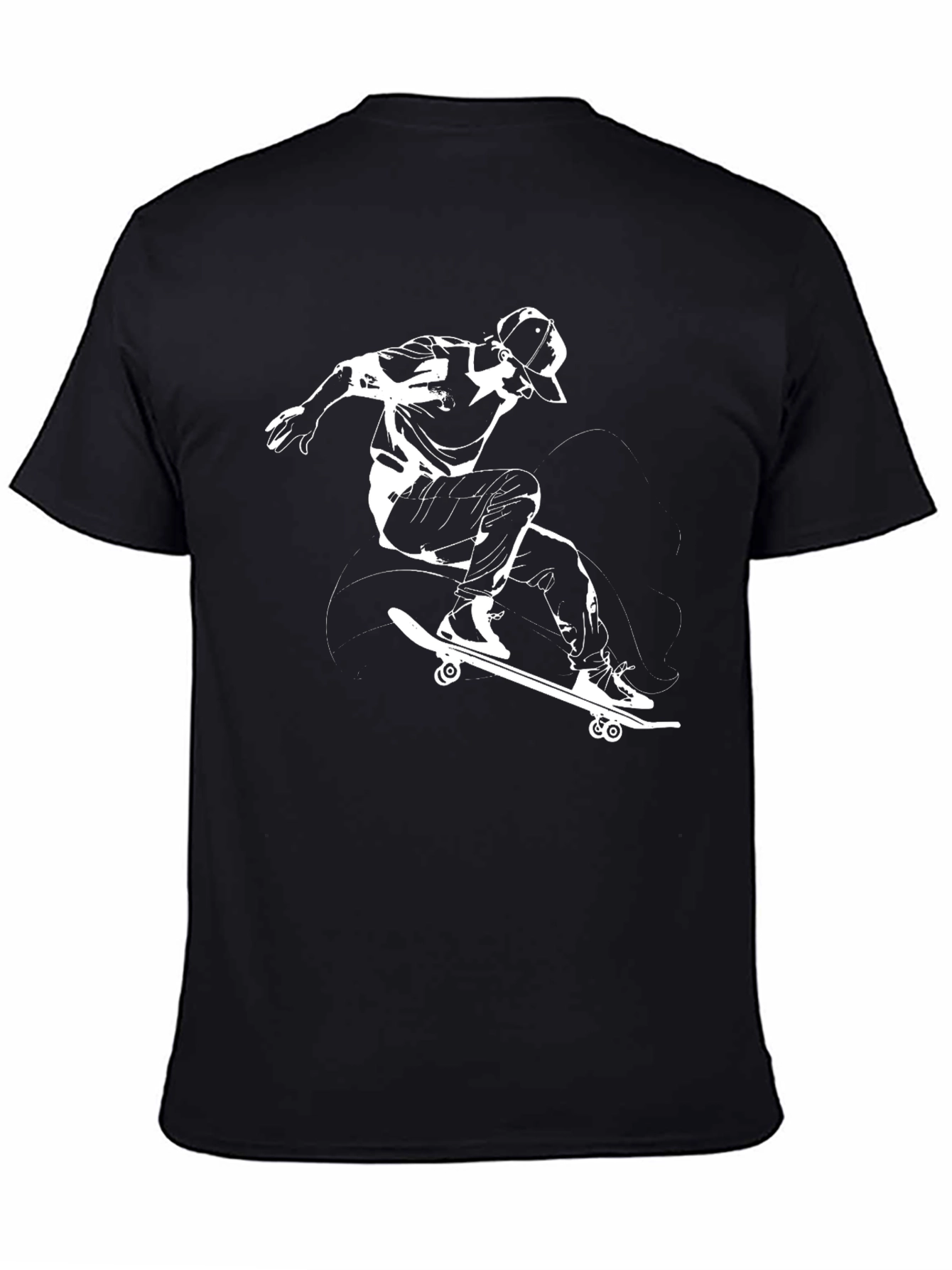 Black Skateboarding T-Shirt - Black Graphic Tee view 4