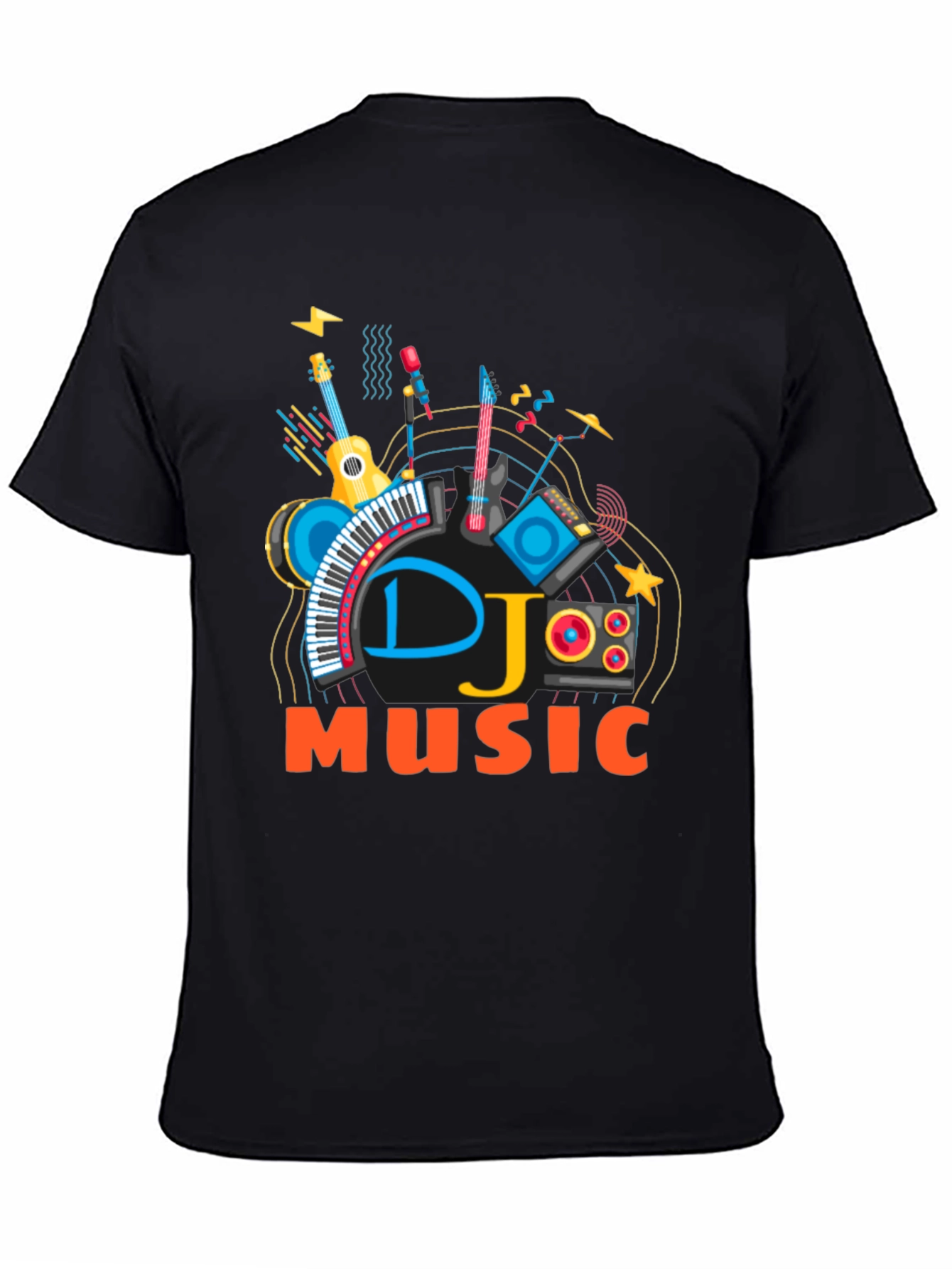 Black DJ Music Graphic T-Shirt view 4