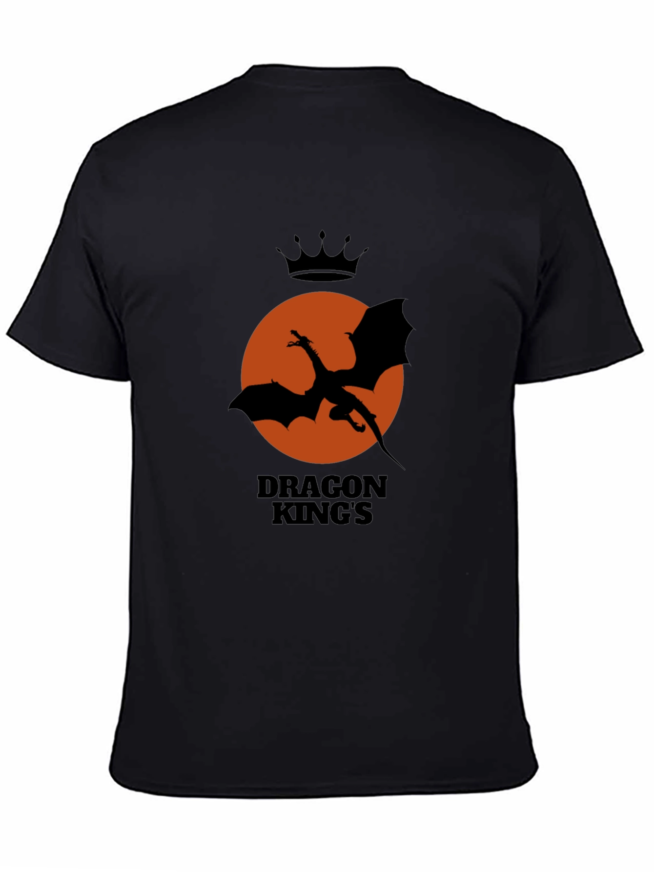 Black Dragon King's Silhouette Black T-Shirt view 4