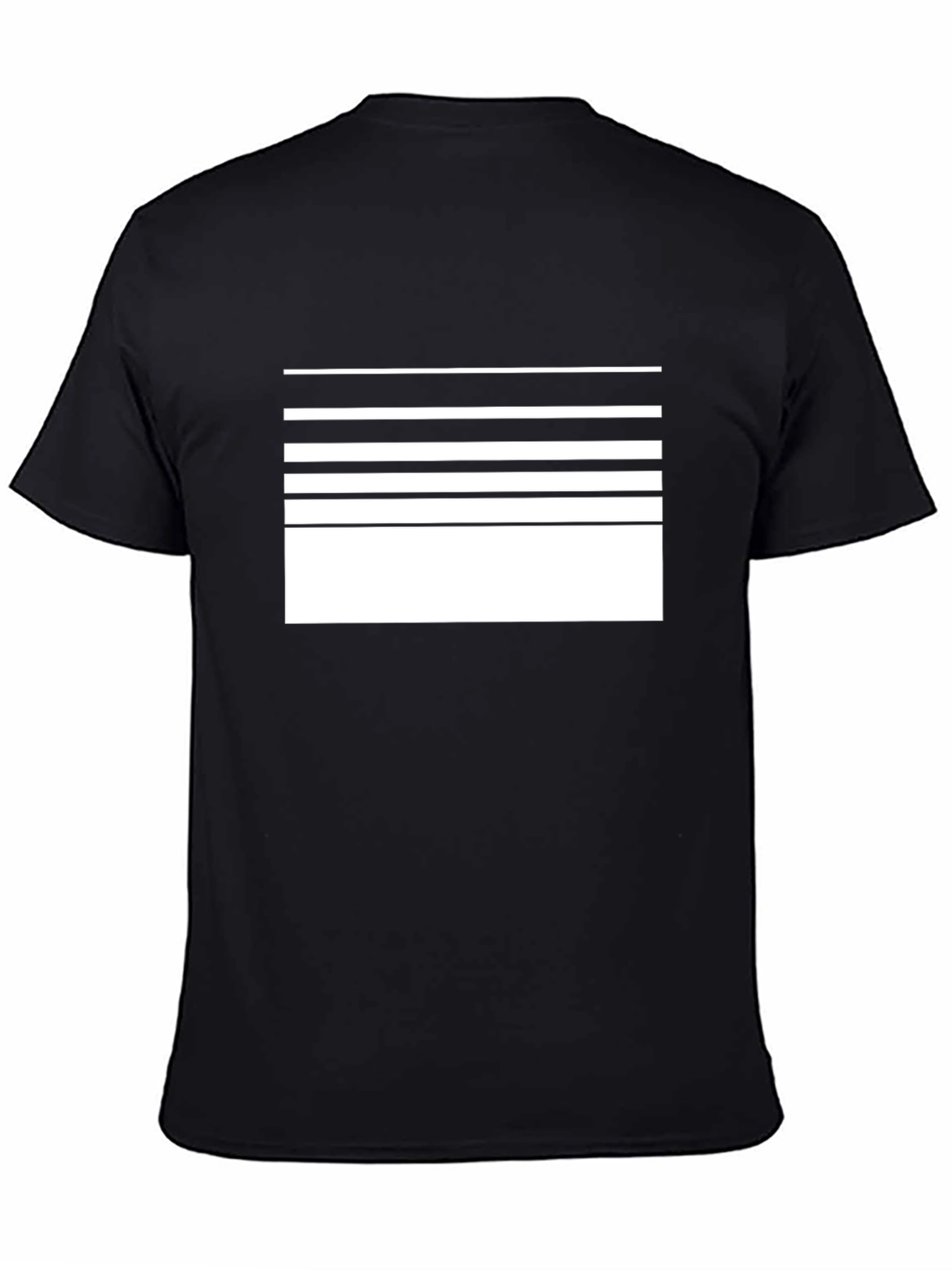 Black Modern Stripe Graphic Tee - Black view 4