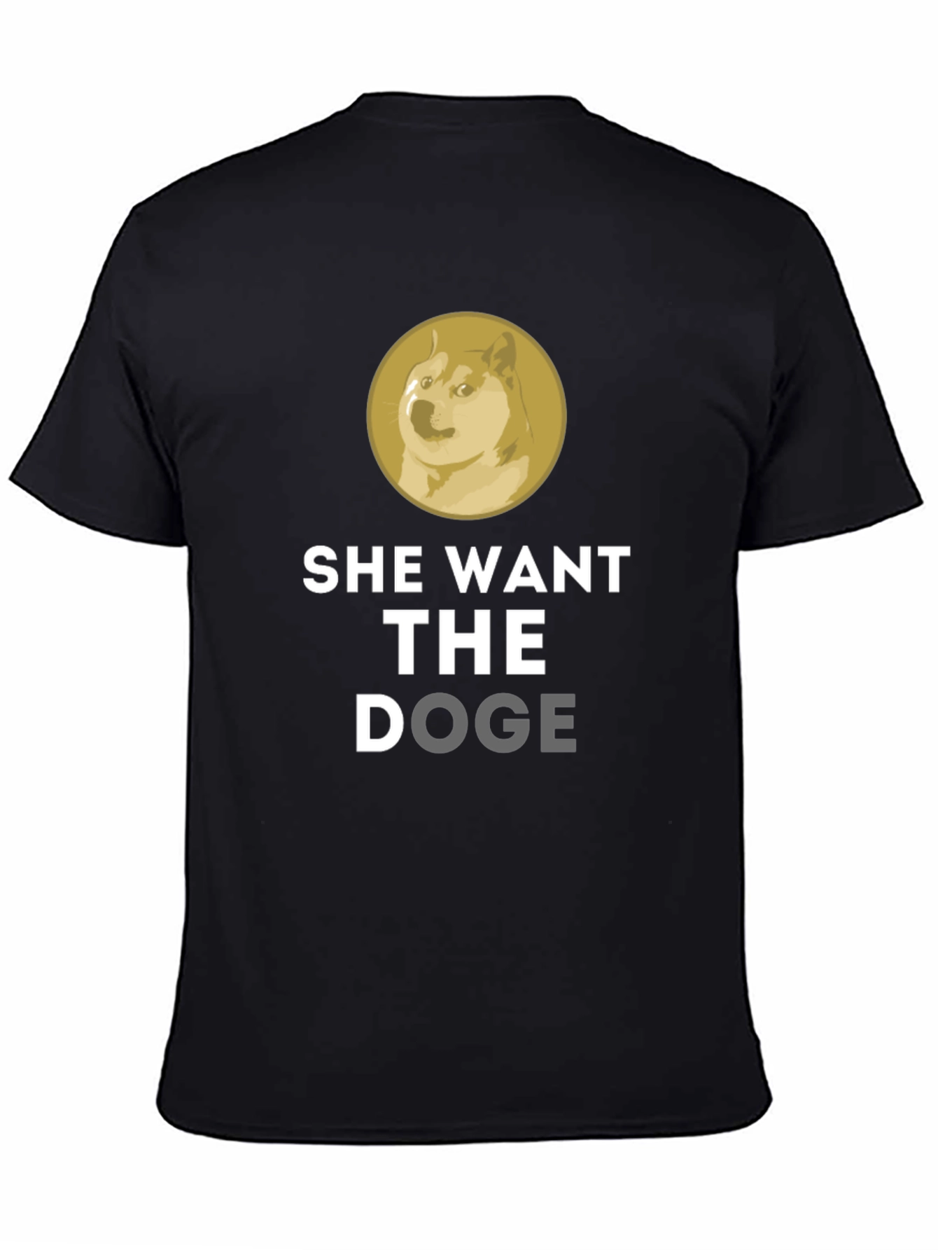 Black She Want The Doge Funny Meme T-Shirt view 4