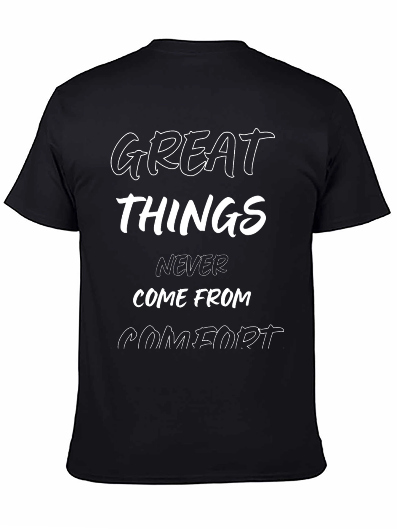 Black Great Things T-Shirt - Inspirational Graphic Tee view 4