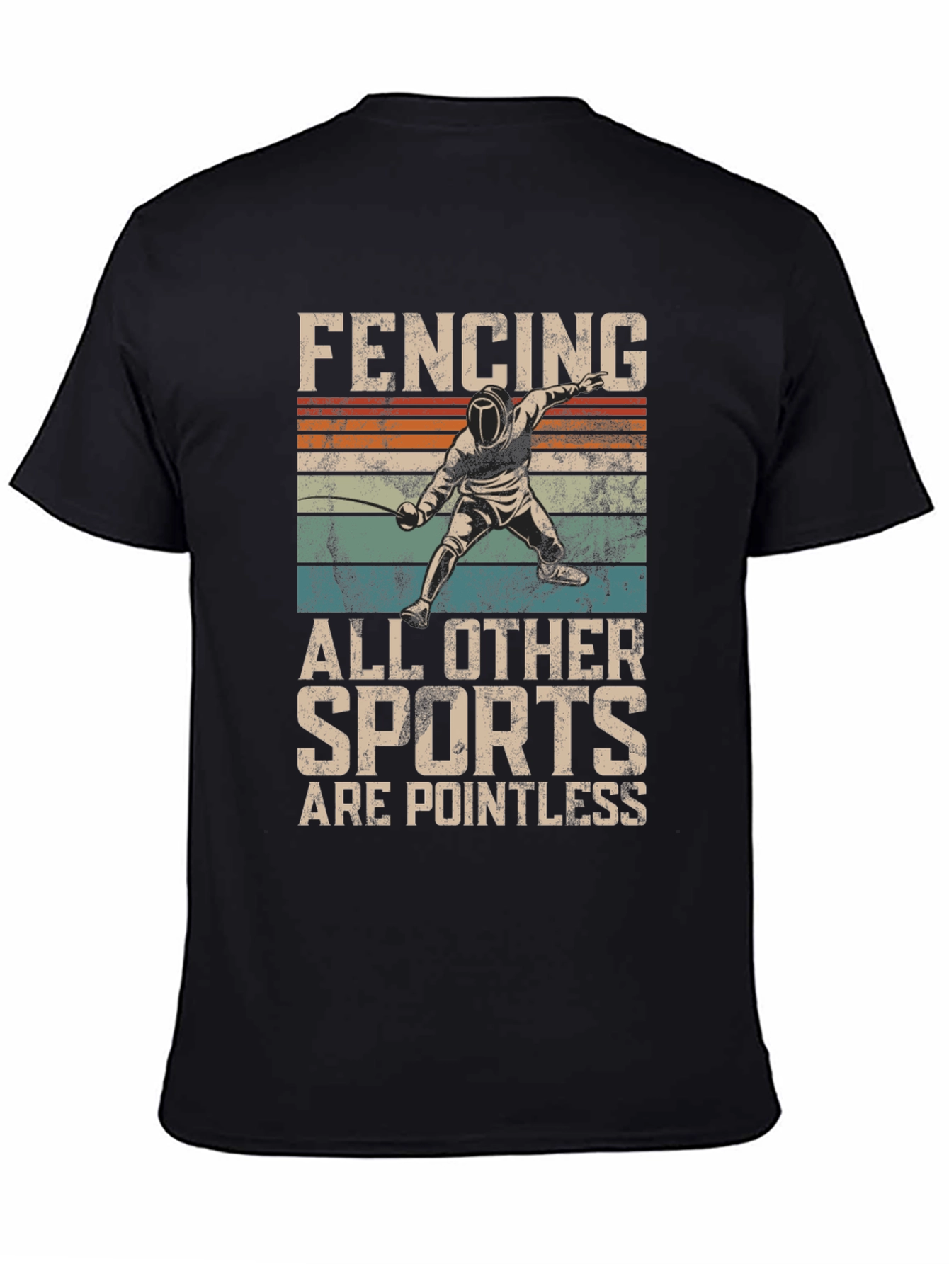 Black Fencing T-Shirt - All Other Sports Are Pointless view 4