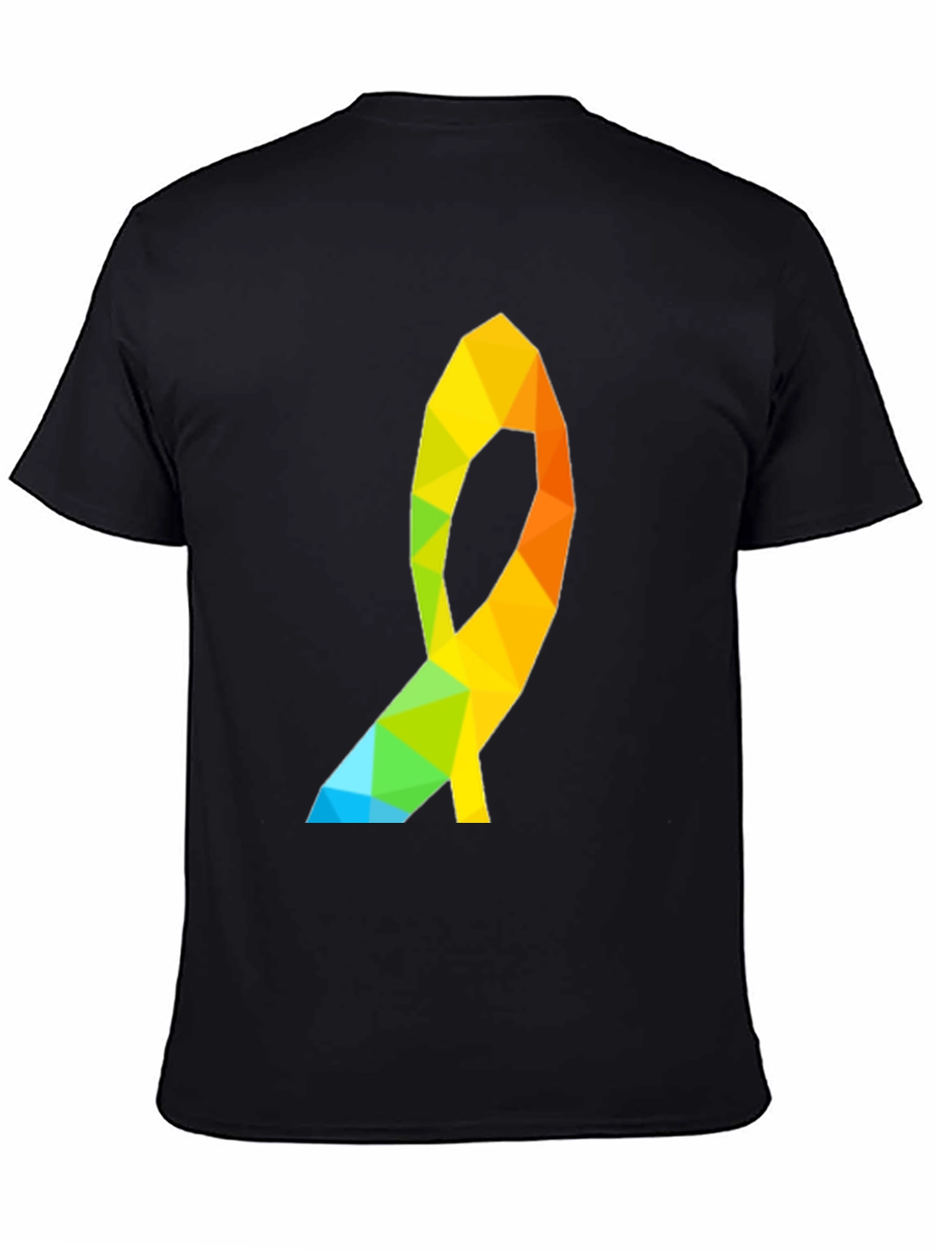 Black Geometric Ribbon Graphic Tee - Modern Casual Style view 4