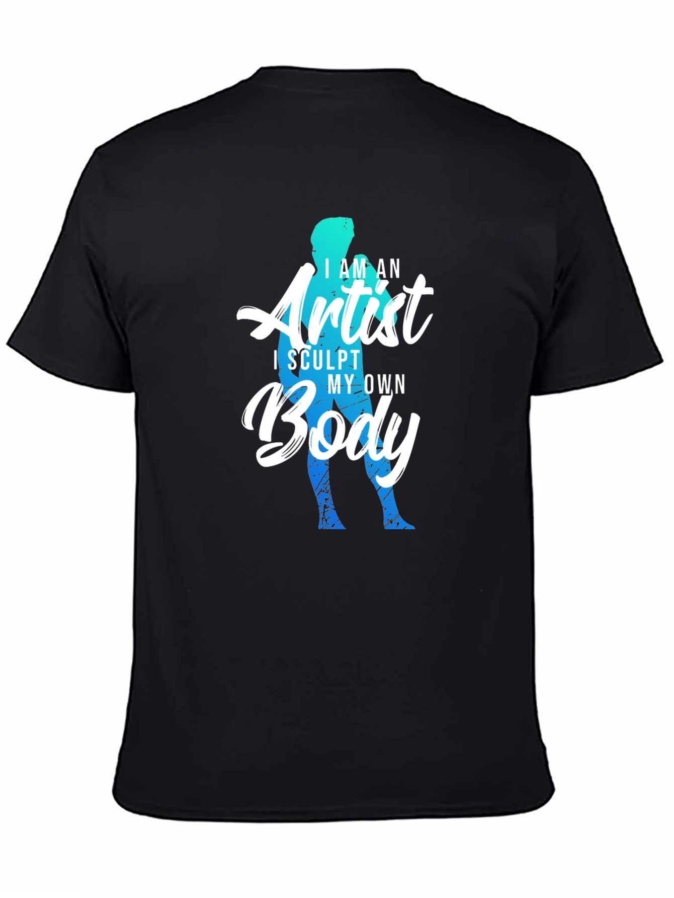 Black Artist Body Sculpt T-Shirt - Gym Motivation Tee view 4