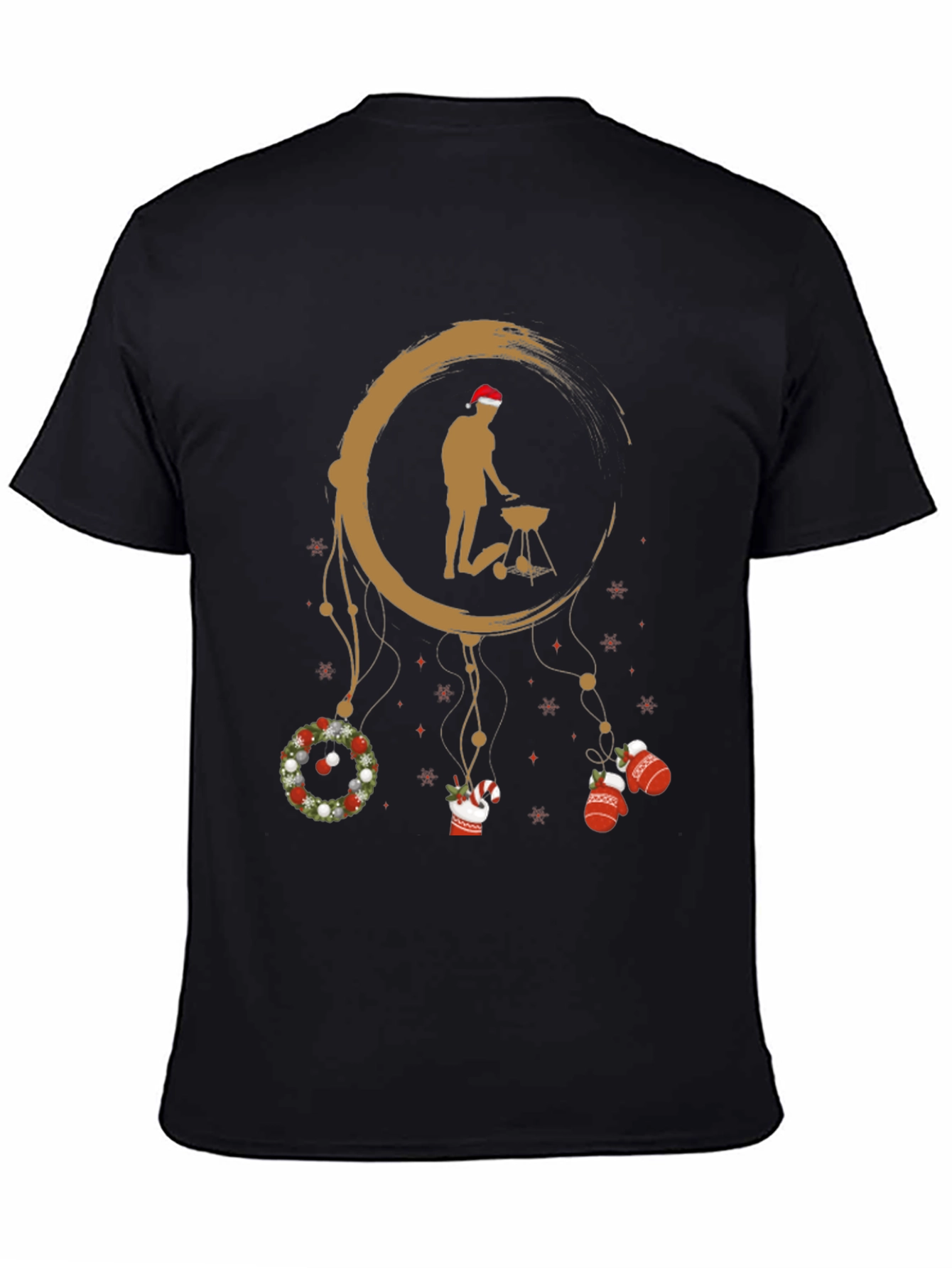 Black Holiday BBQ T-Shirt - Grill Master Dreamcatcher view 4