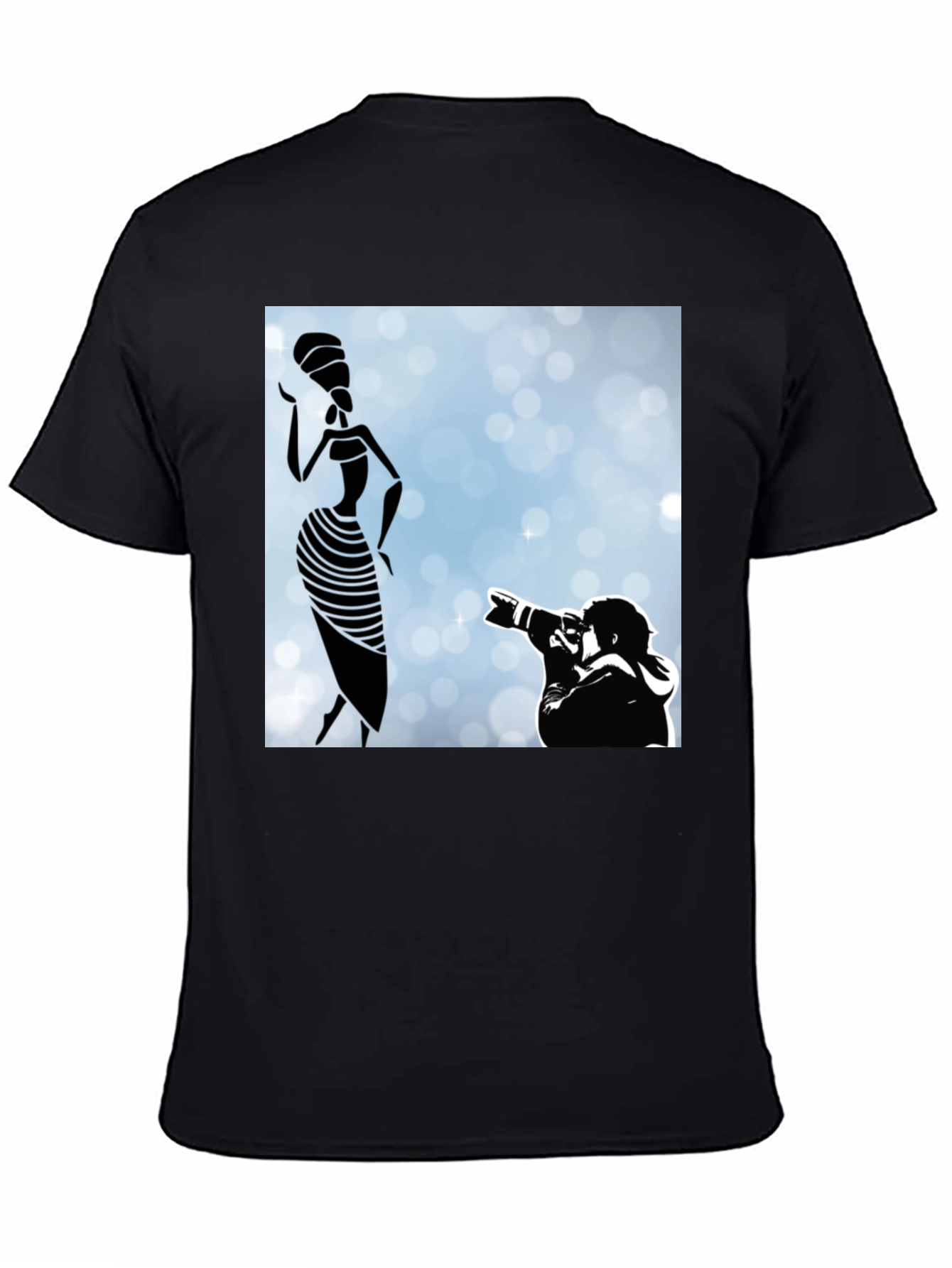 Black Stylish Black Graphic Tee - Fashion Photographer view 4