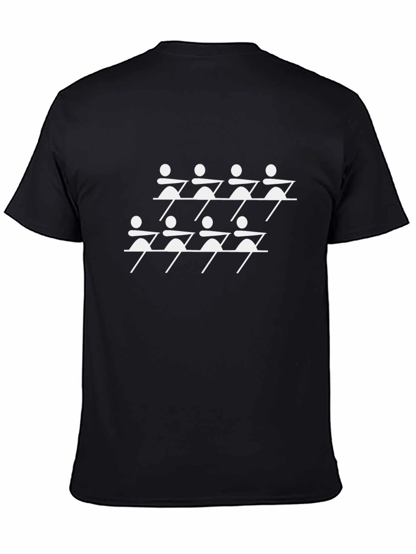 Black Rowing Team Graphic Tee - Black Crew Neck view 4