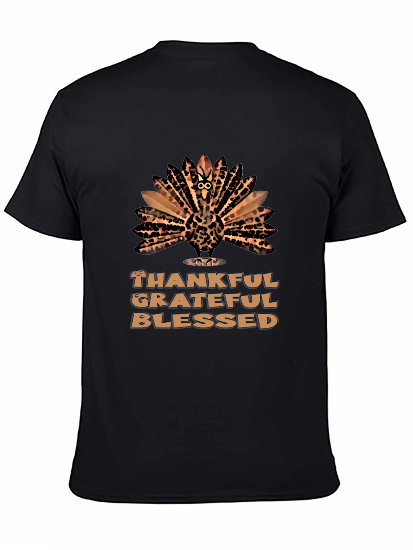 Black Thankful Turkey Graphic Tee view 4