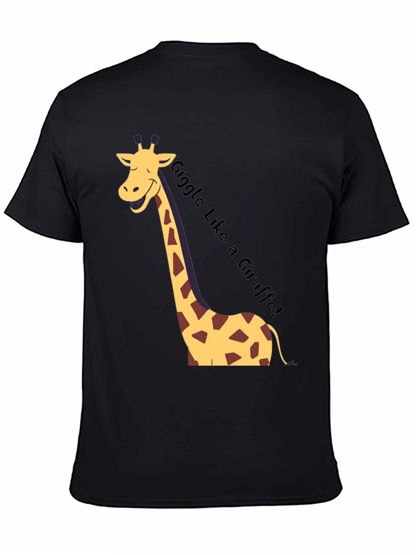 Black Giggle Like a Giraffe Black T-Shirt view 4