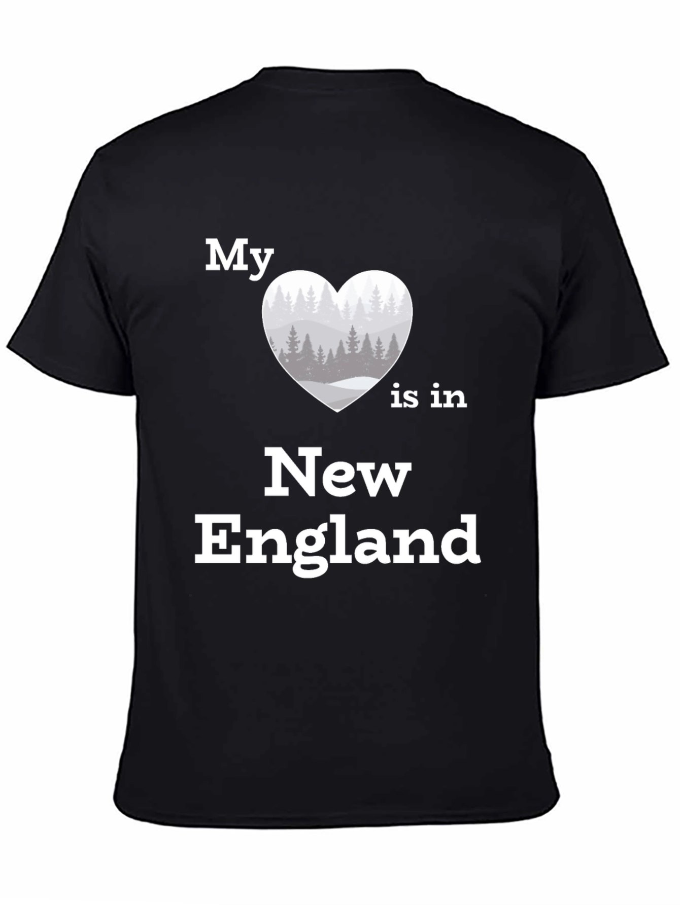 Black New England Love T-Shirt | Heart Graphic Tee view 4