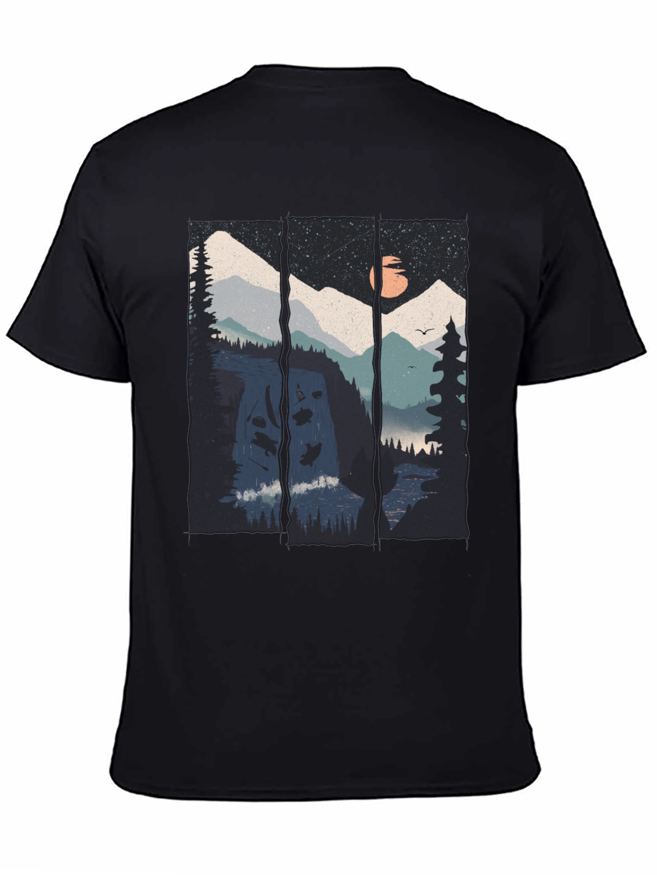 Black Mountain Vista Graphic Tee - Black Cotton Blend view 4