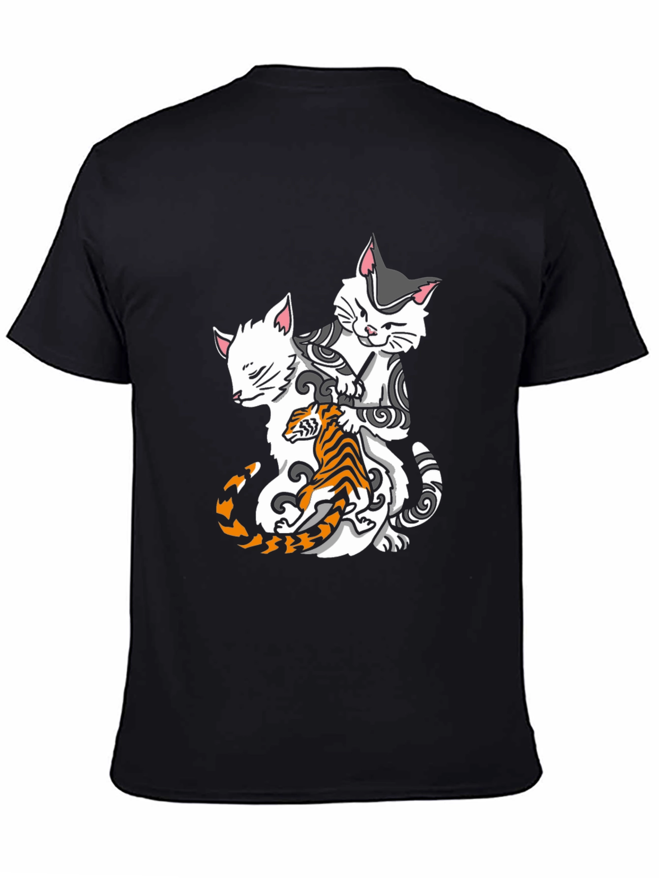 Black Cats & Tiger Graphic Tee - Cool Style view 4