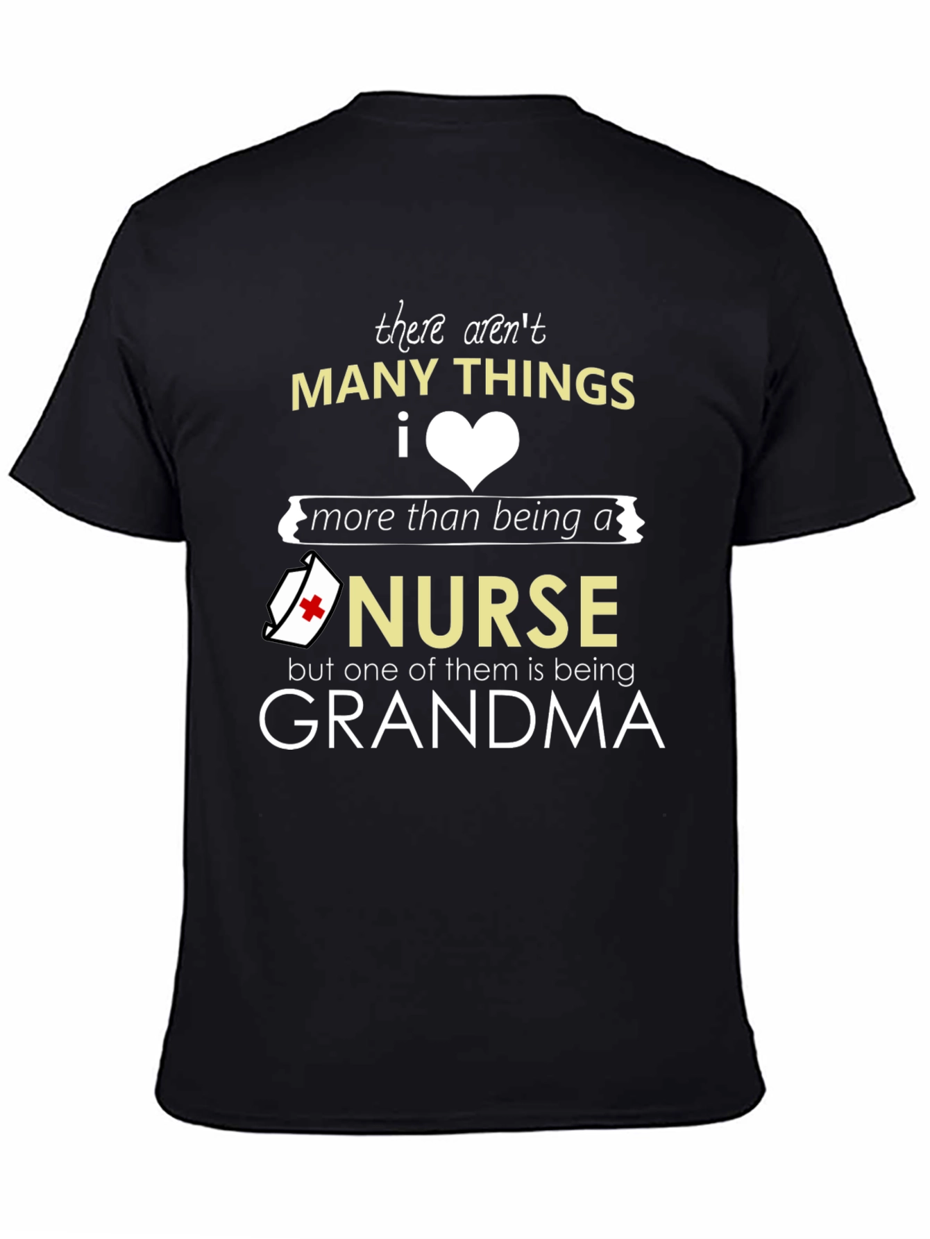 Black Nurse Grandma T-Shirt: Many Things I Love view 4