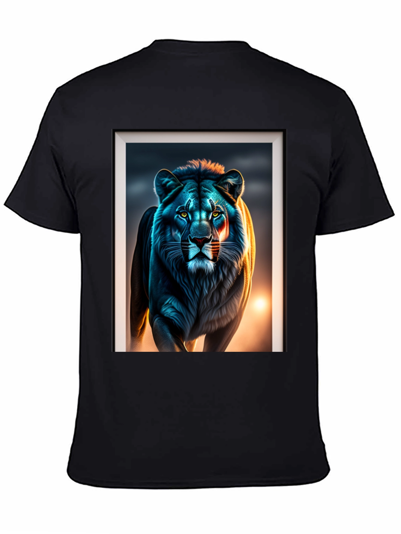 Black Lion Graphic Tee - Bold Animal Print view 4