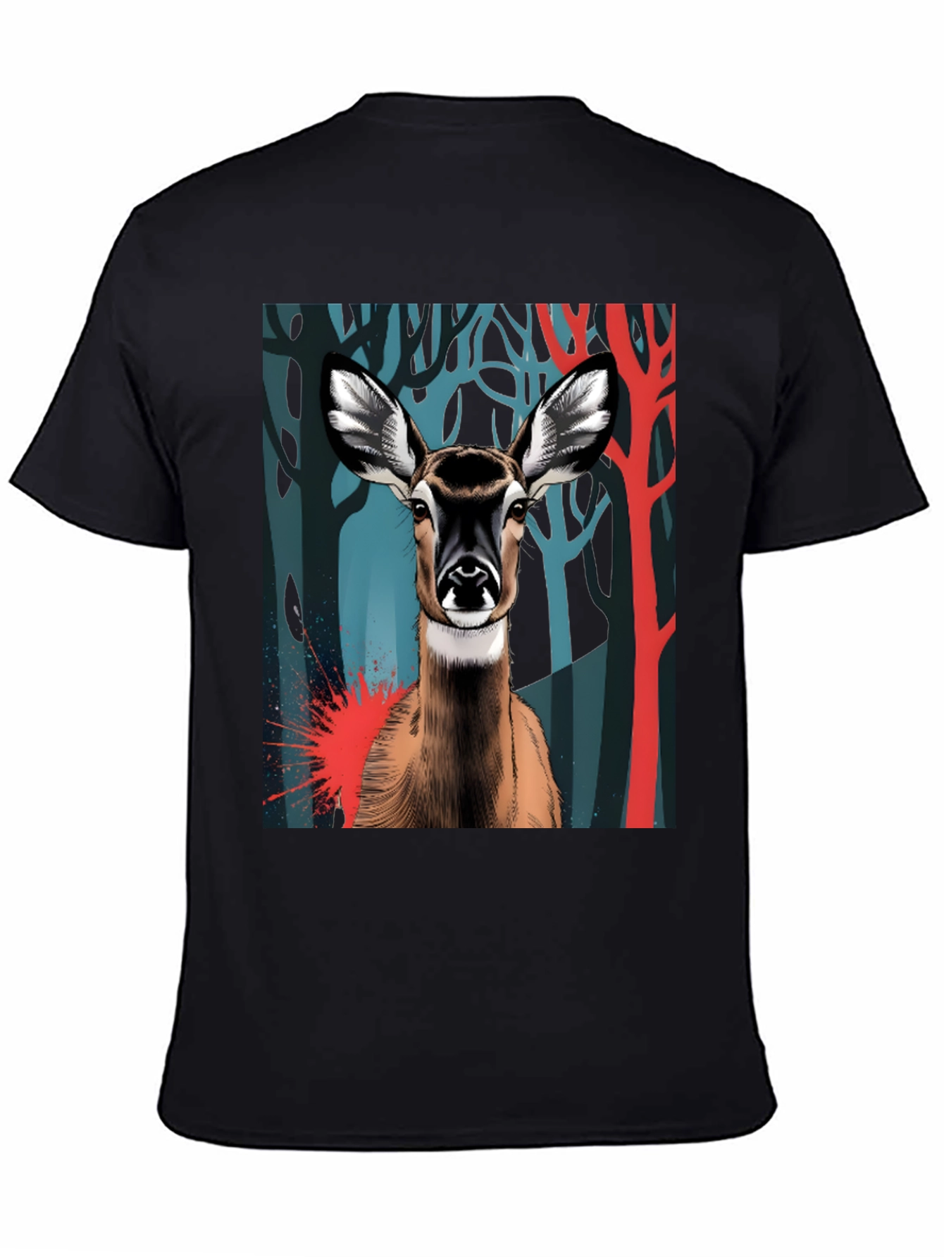 Black Deer Graphic Tee - Black Cotton Blend view 4