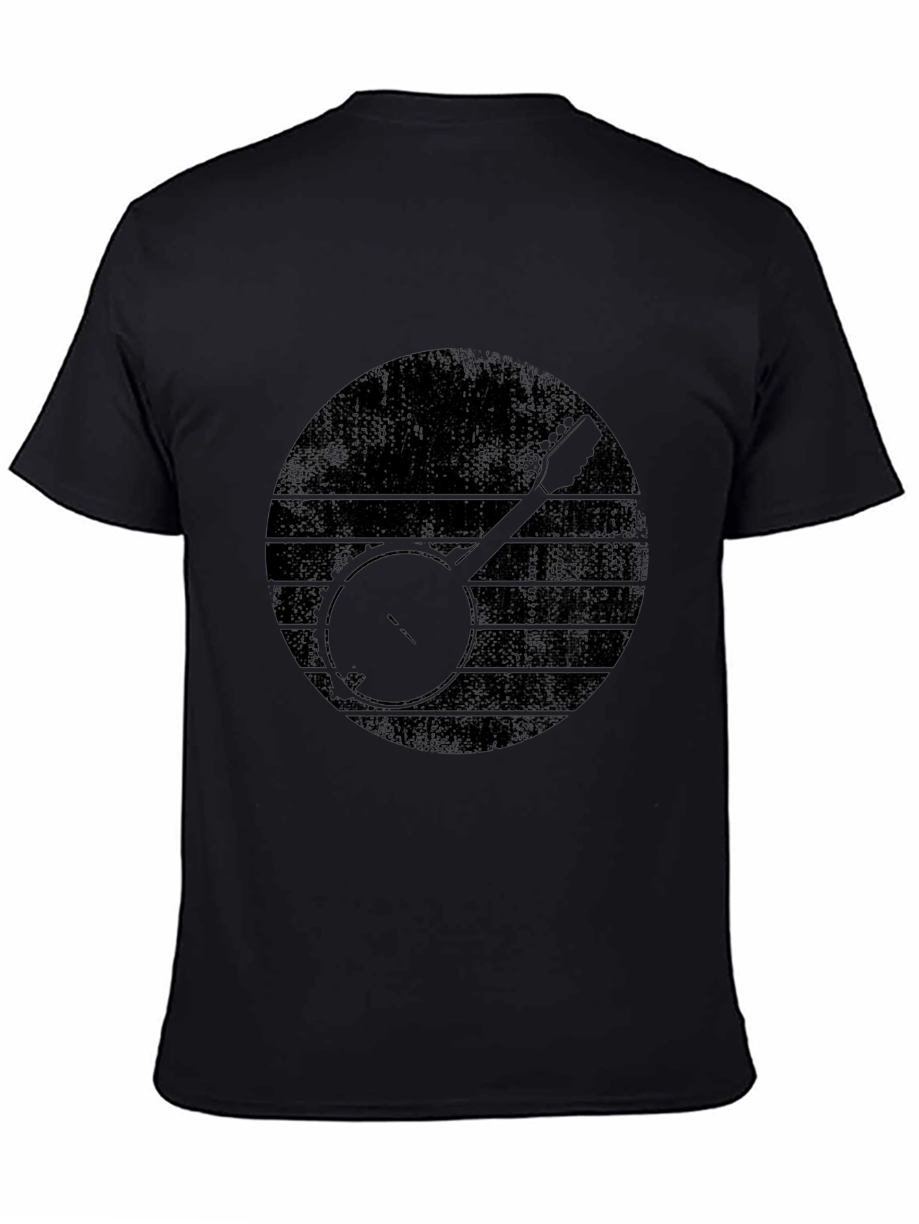 Black Banjo Graphic Tee - Vintage Music Lover T-Shirt view 4
