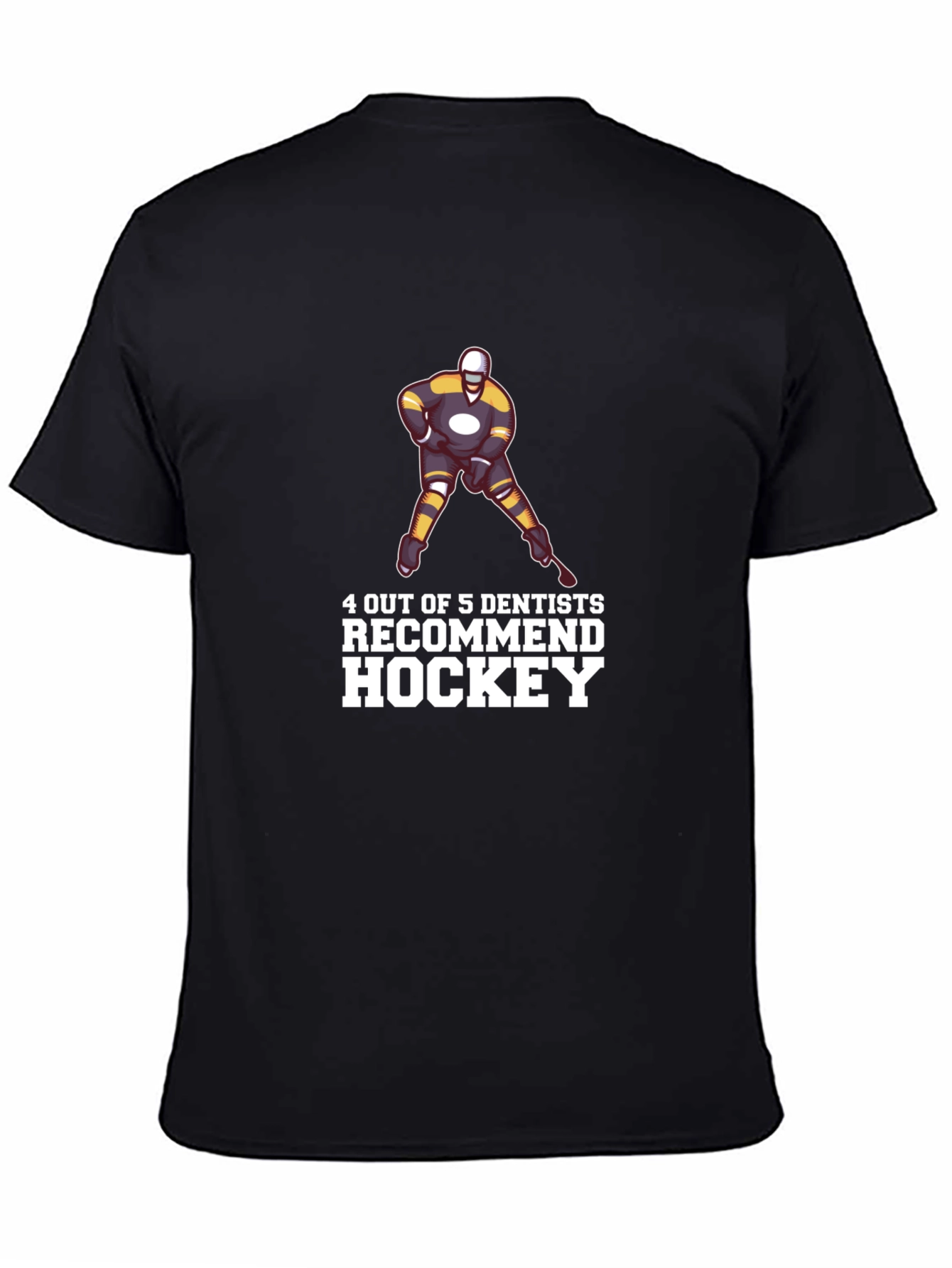 Black Hockey Dentist T-Shirt Funny Tee view 4